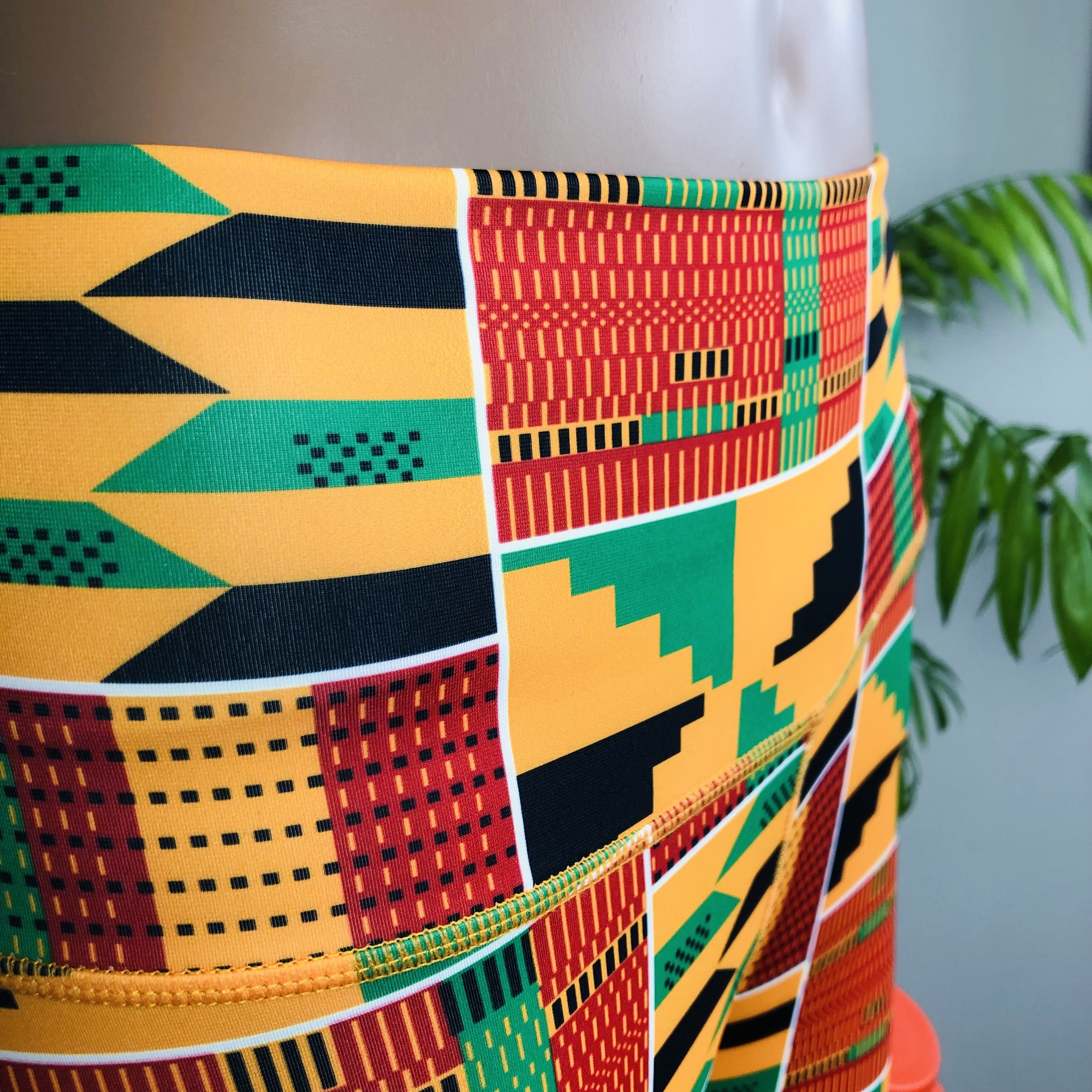Kente 2-piece High Waist Fitness Leggings and Sports Bra Set - Image 15
