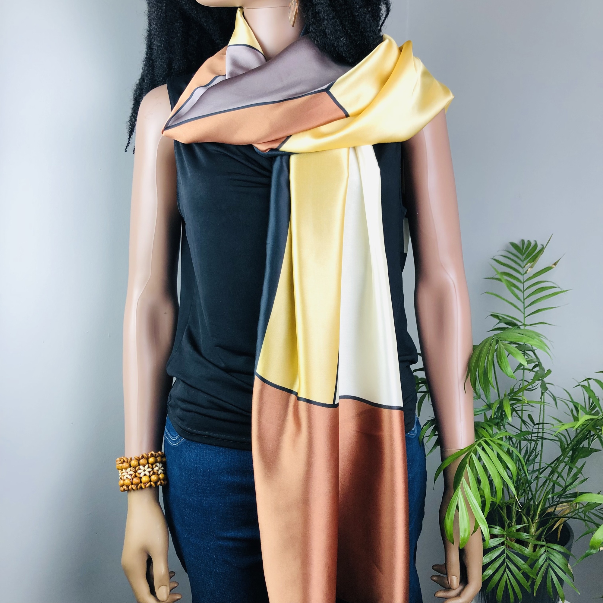Madhaka Golden Terracotta Jumbo Scarf - Image 9