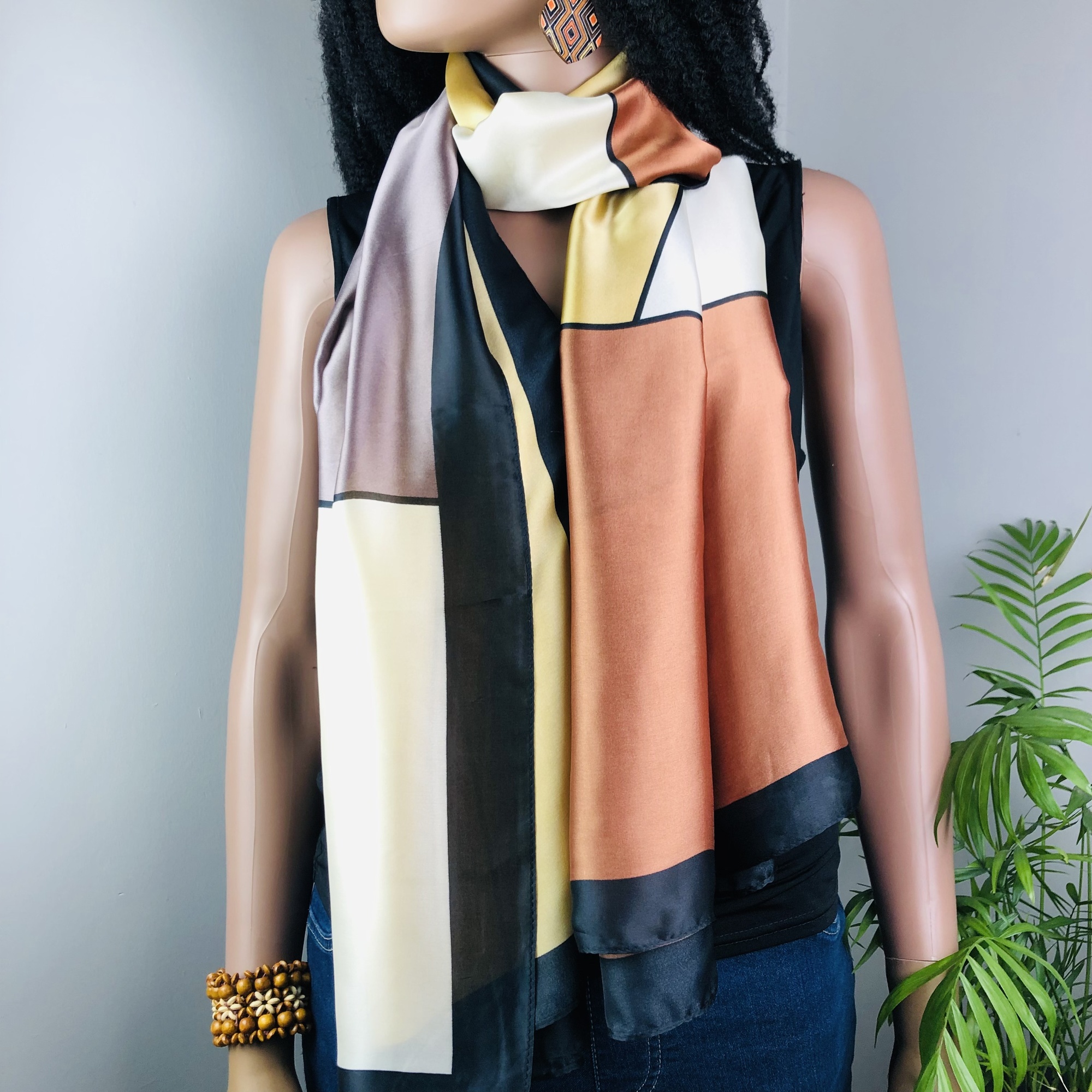 Madhaka Golden Terracotta Jumbo Scarf - Image 7