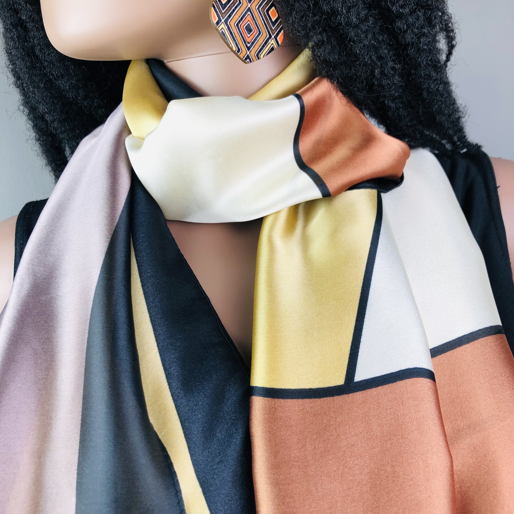 Madhaka Golden Terracotta Jumbo Scarf - Image 6
