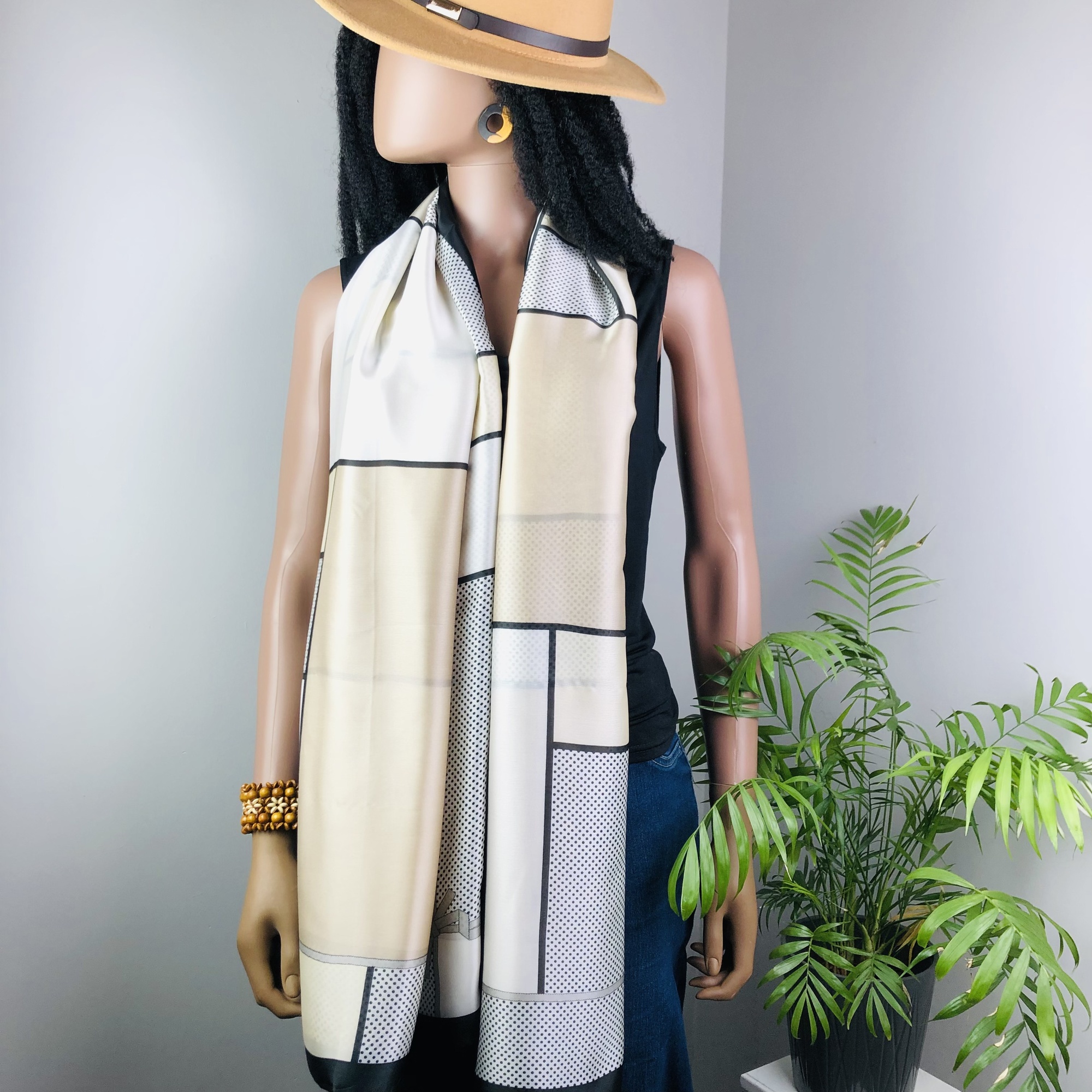 Mhute Silver Stripe Misty Morning Jumbo Scarf - Image 6
