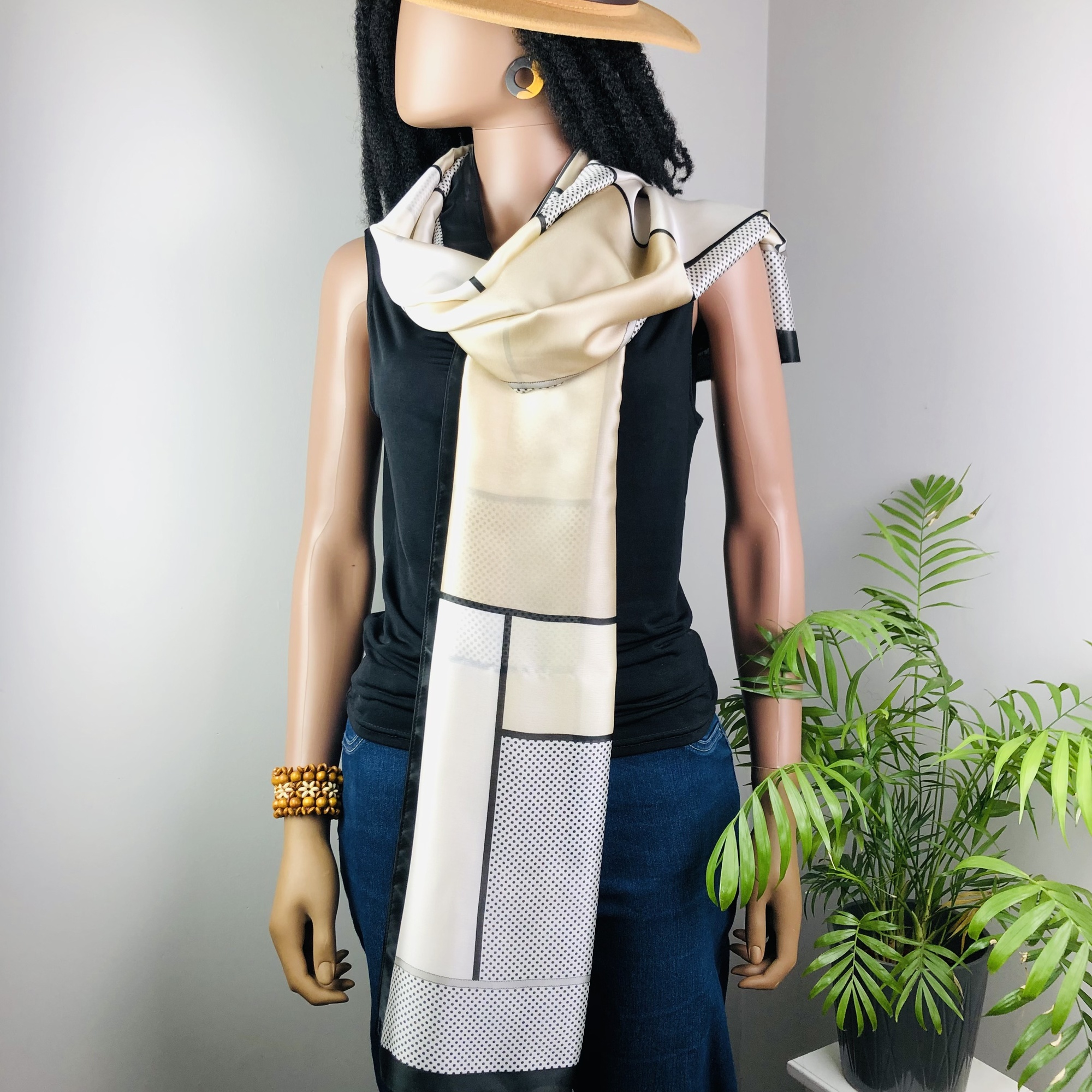 Mhute Silver Stripe Misty Morning Jumbo Scarf - Image 5