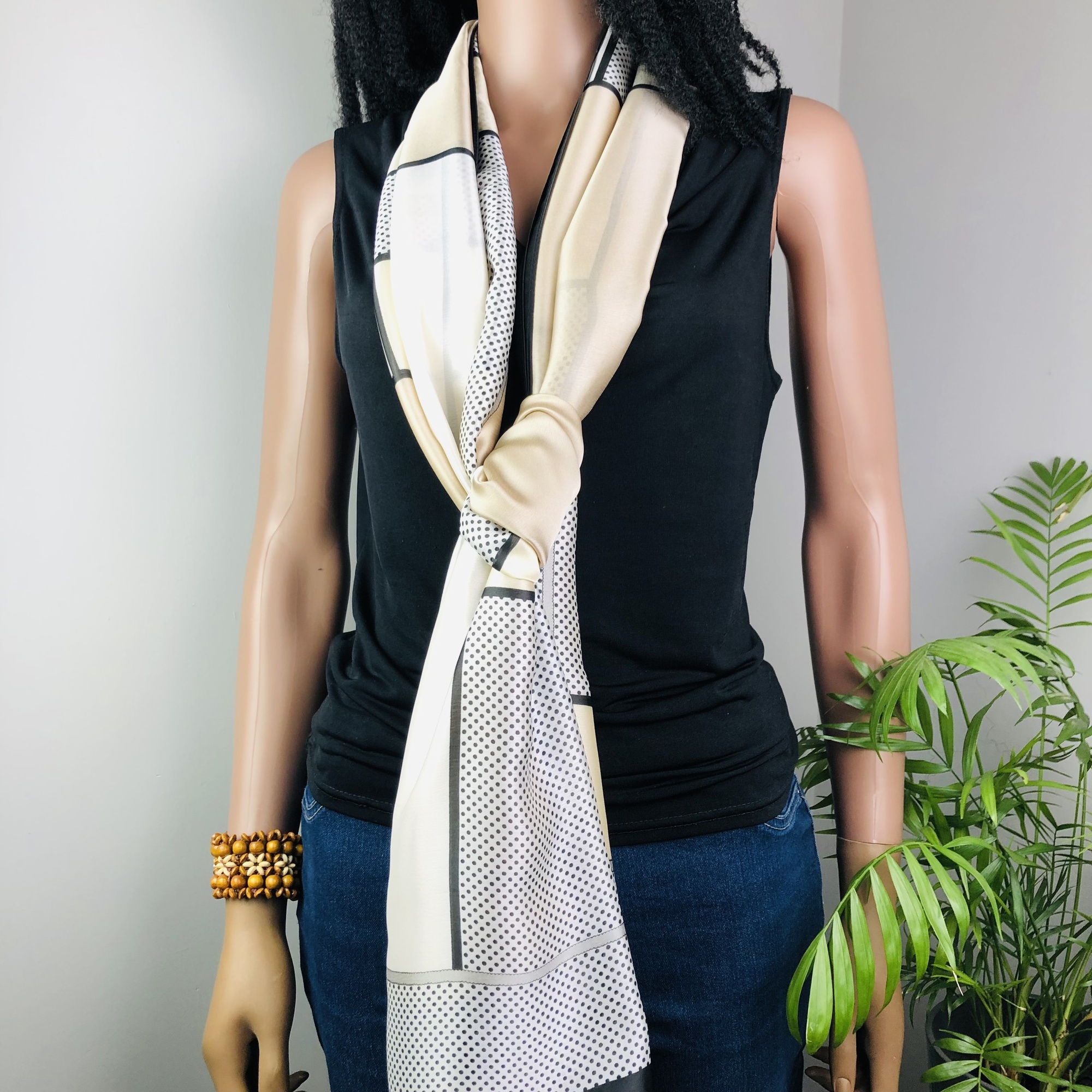 Mhute Silver Stripe Misty Morning Jumbo Scarf - Image 4
