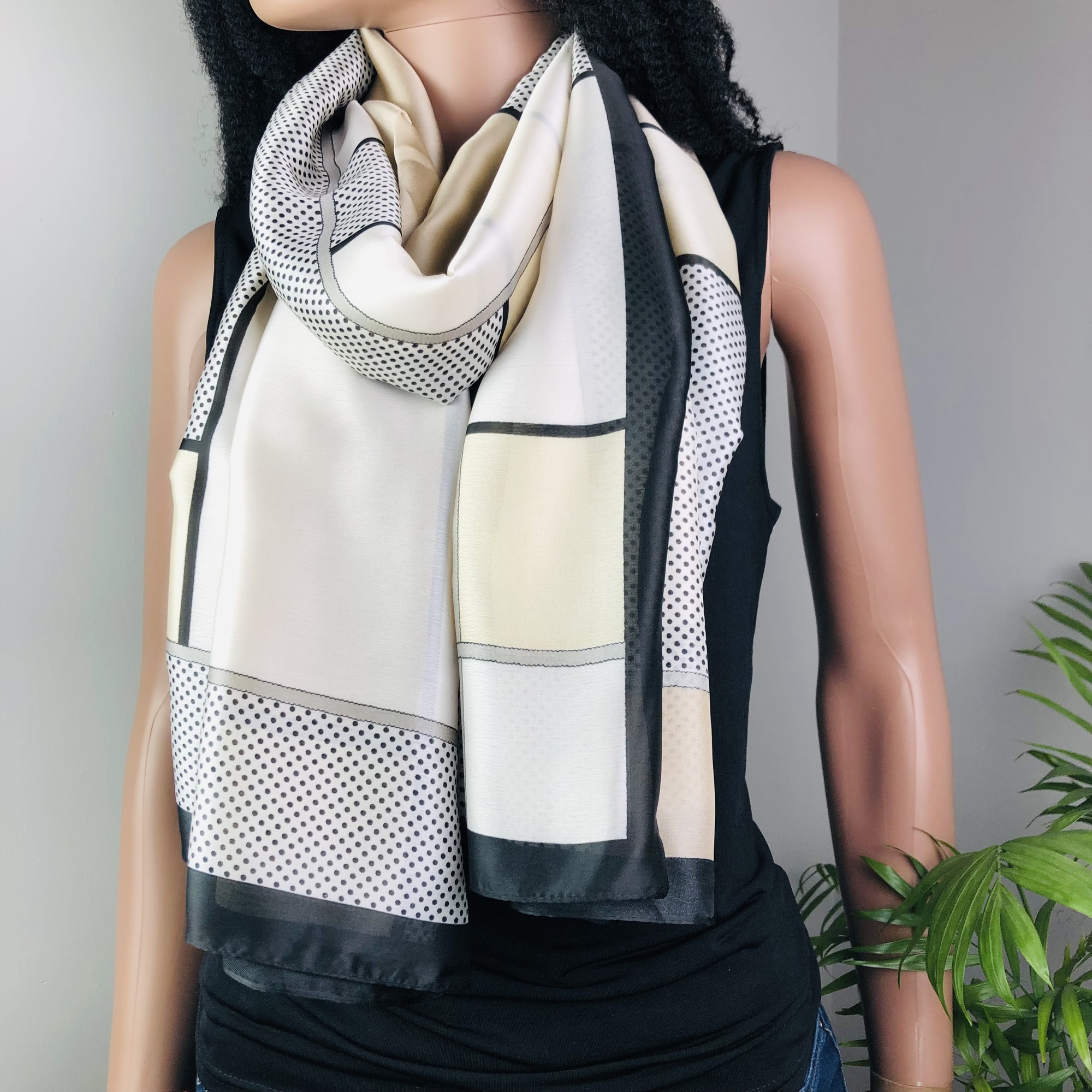 Mhute Silver Stripe Misty Morning Jumbo Scarf