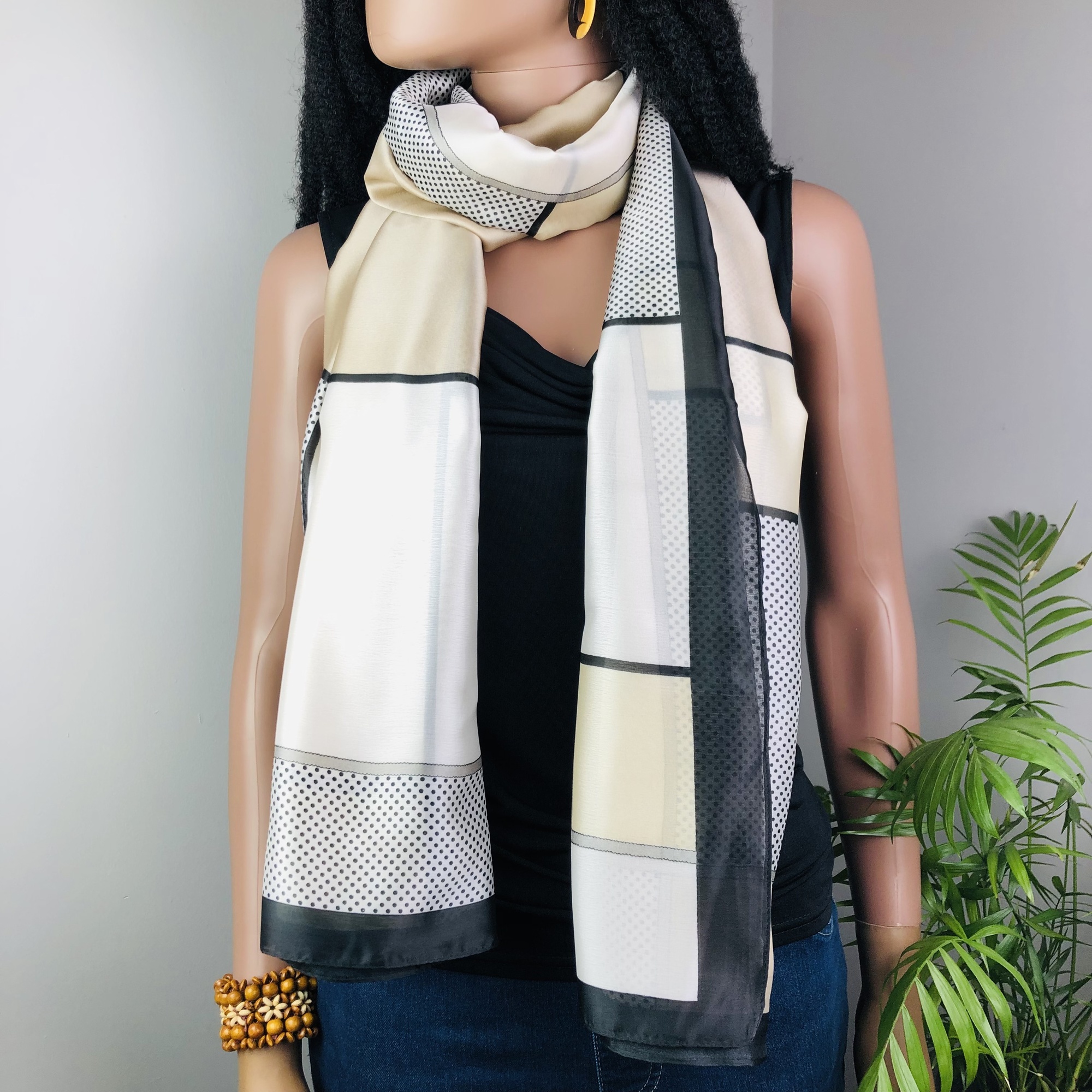 Mhute Silver Stripe Misty Morning Jumbo Scarf - Image 9