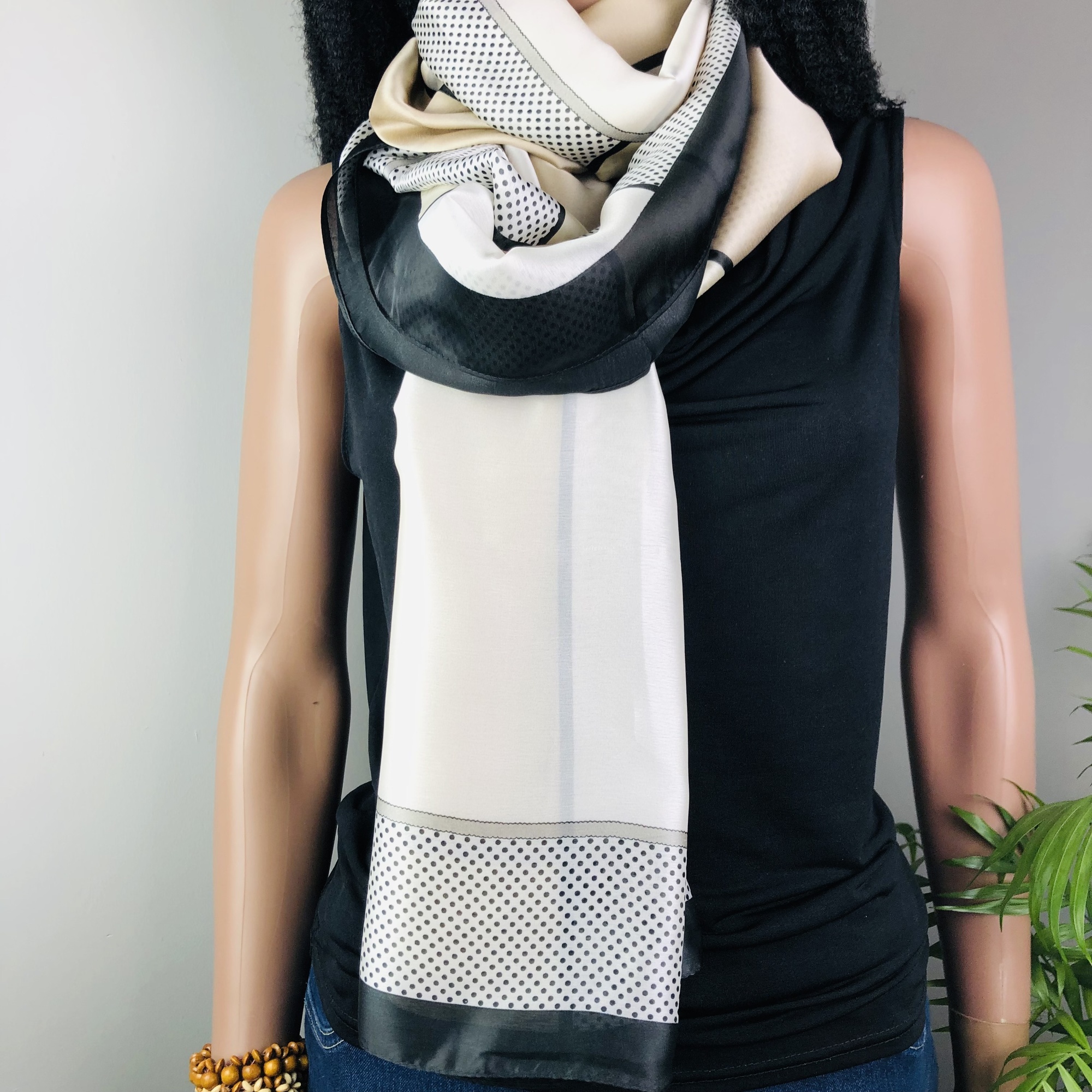 Mhute Silver Stripe Misty Morning Jumbo Scarf - Image 8