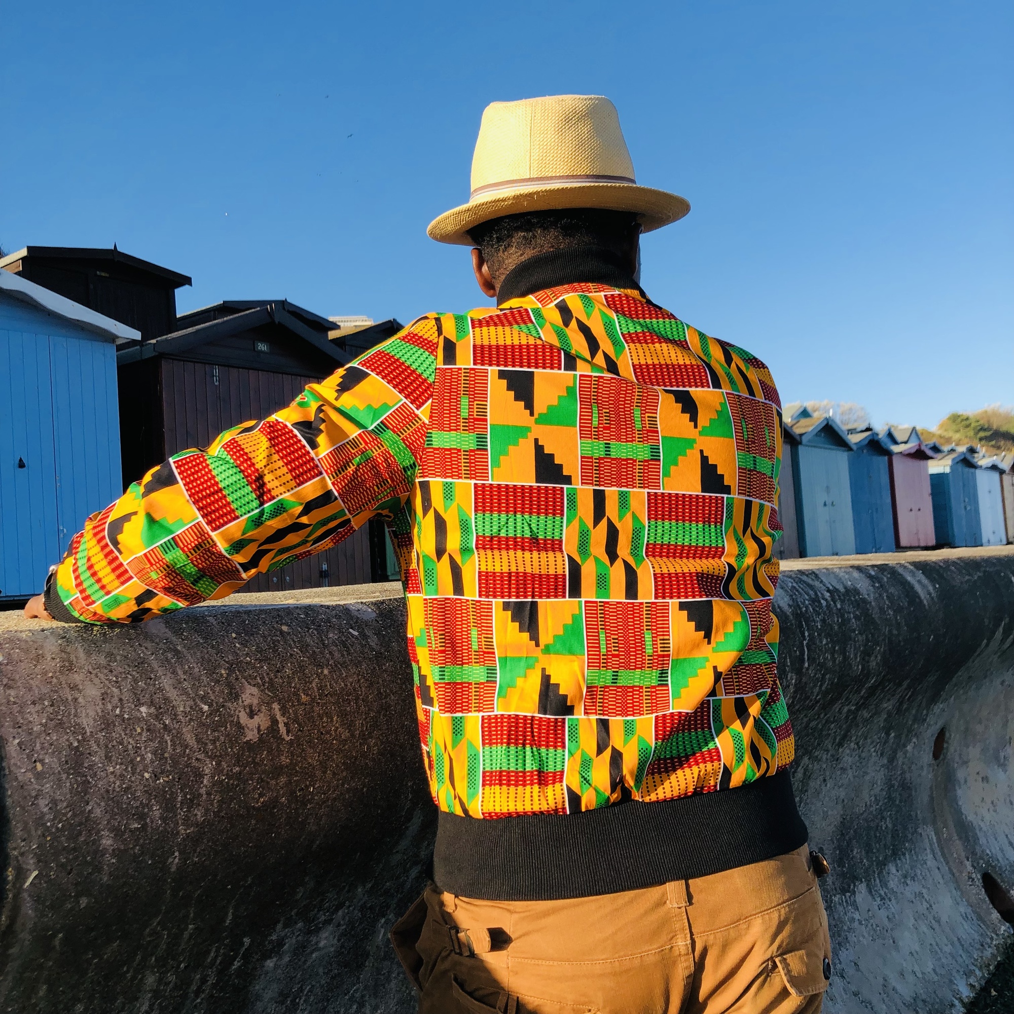 Men's Kenterised African Print Bomber Jacket - Image 6