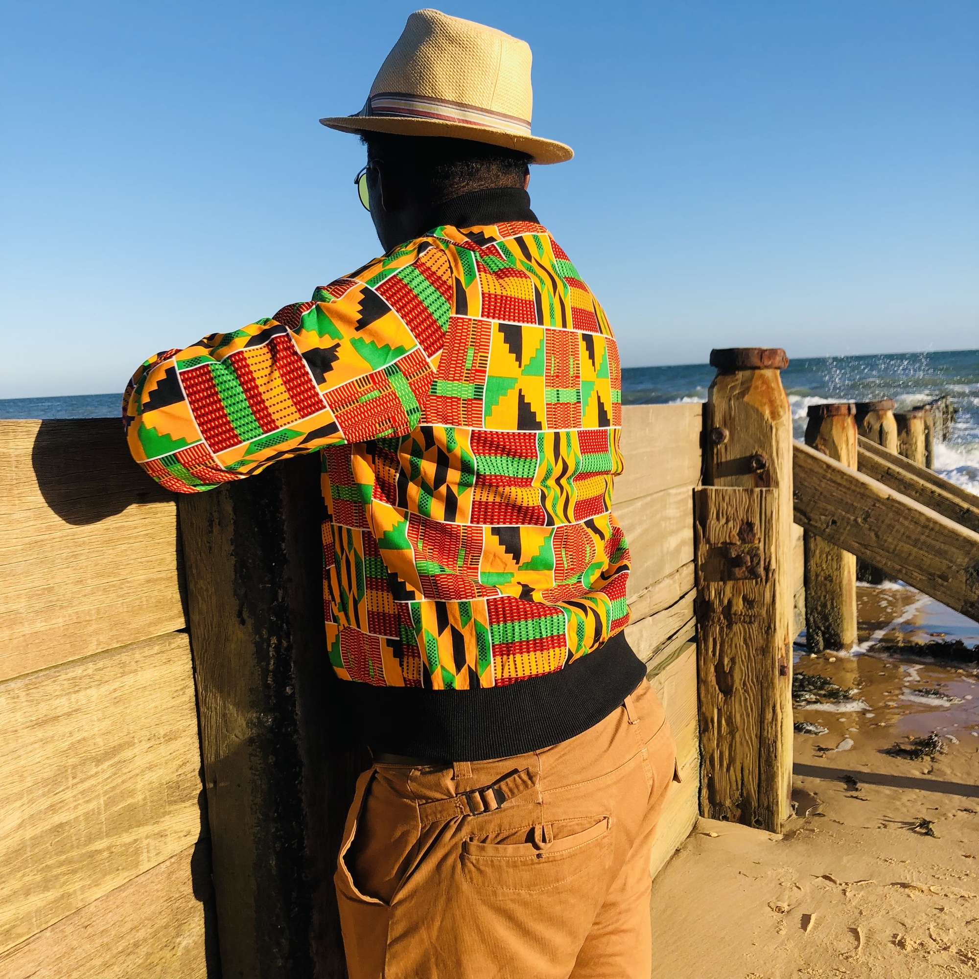 Men's Kenterised African Print Bomber Jacket - Image 7