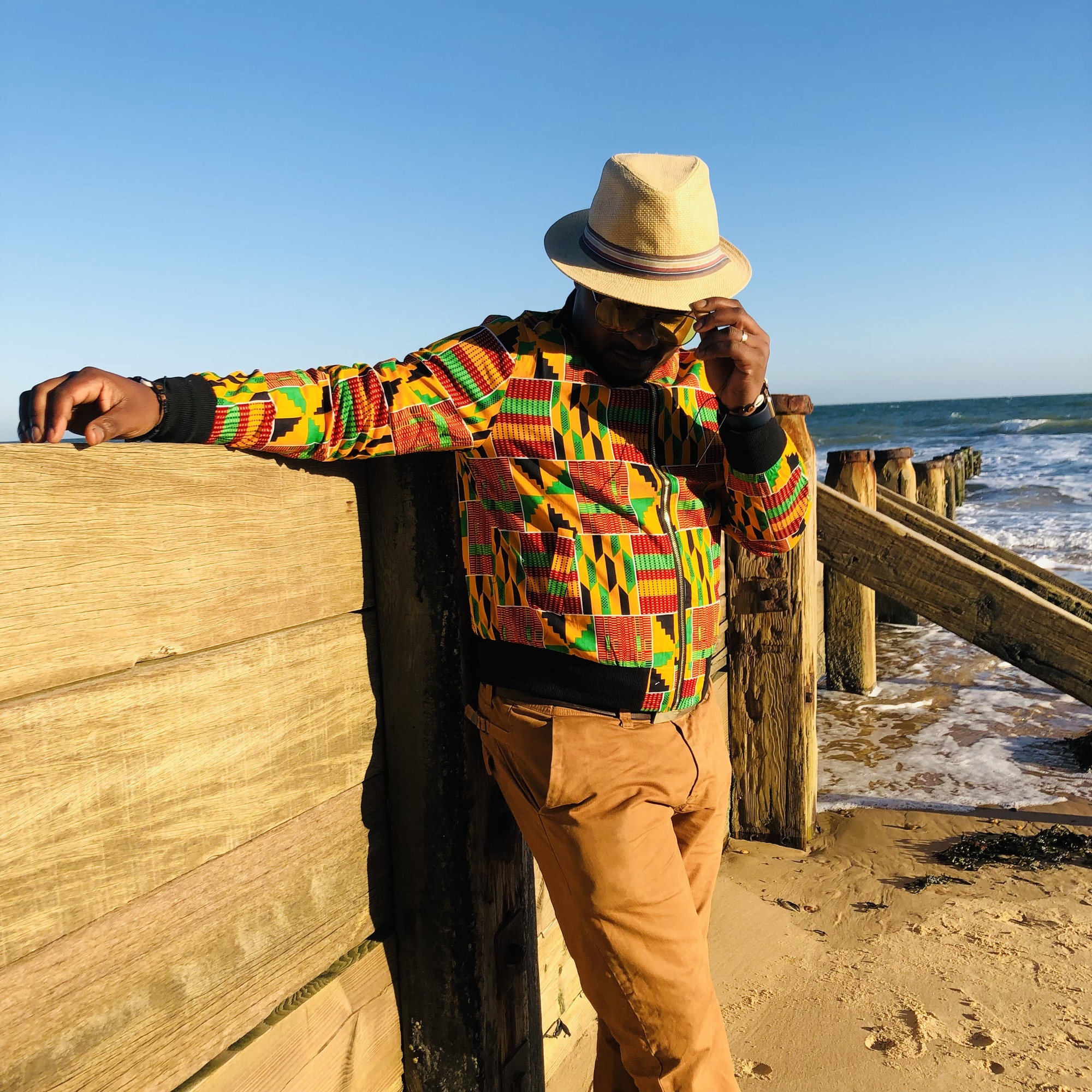 Men's Kenterised African Print Bomber Jacket - Image 8