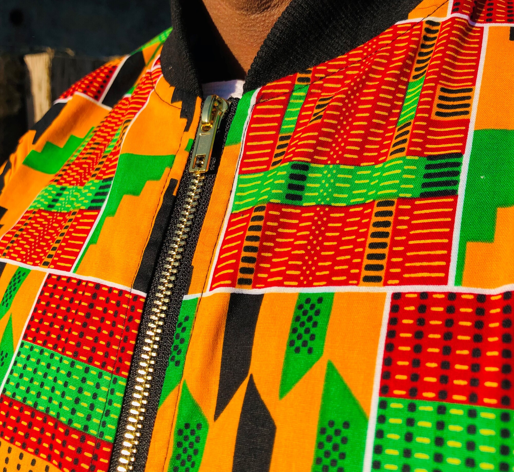 Men's Kenterised African Print Bomber Jacket - Image 10