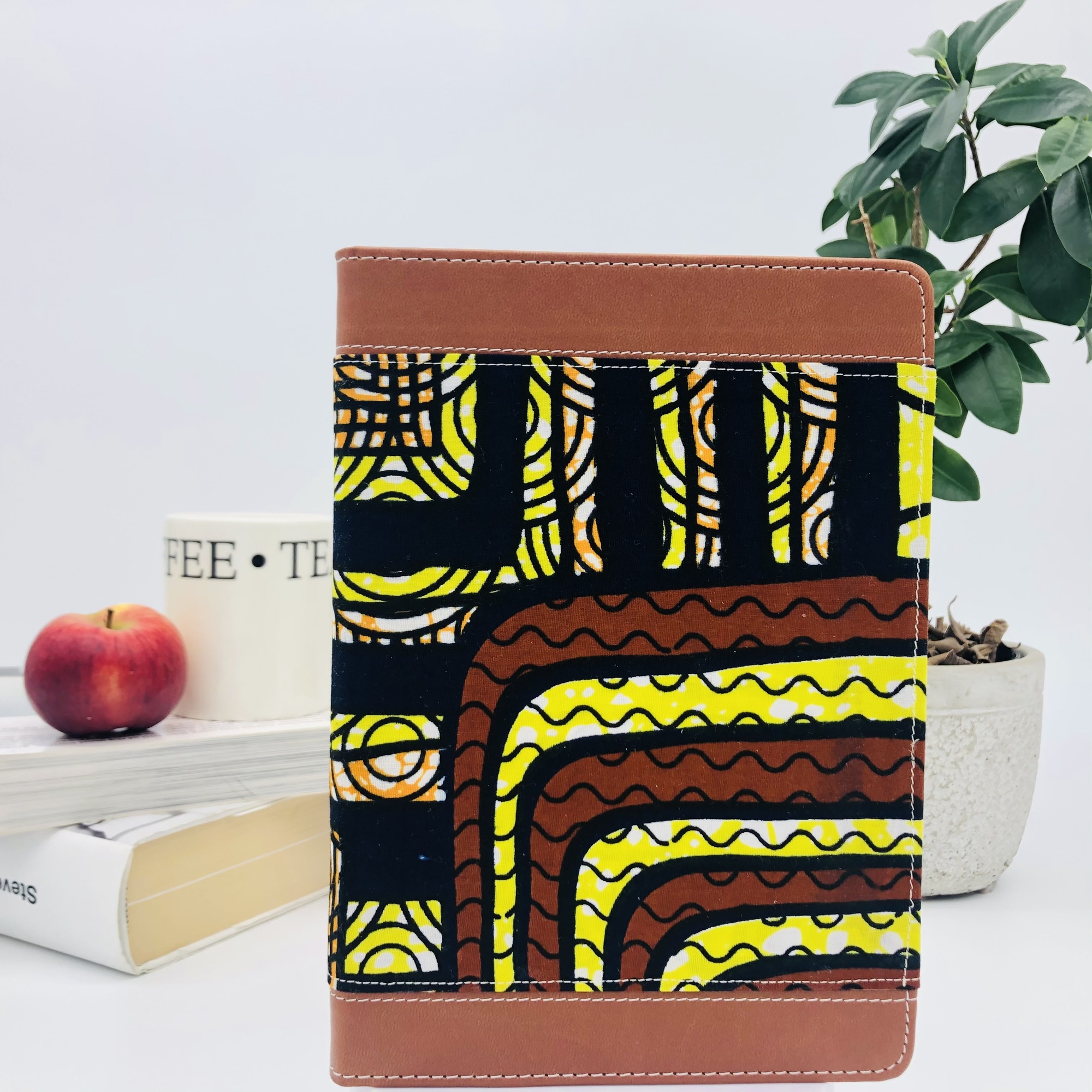 Esinsundu Two-Tone Ankara & Lux Leather Journal with Inspirational Bible Verses