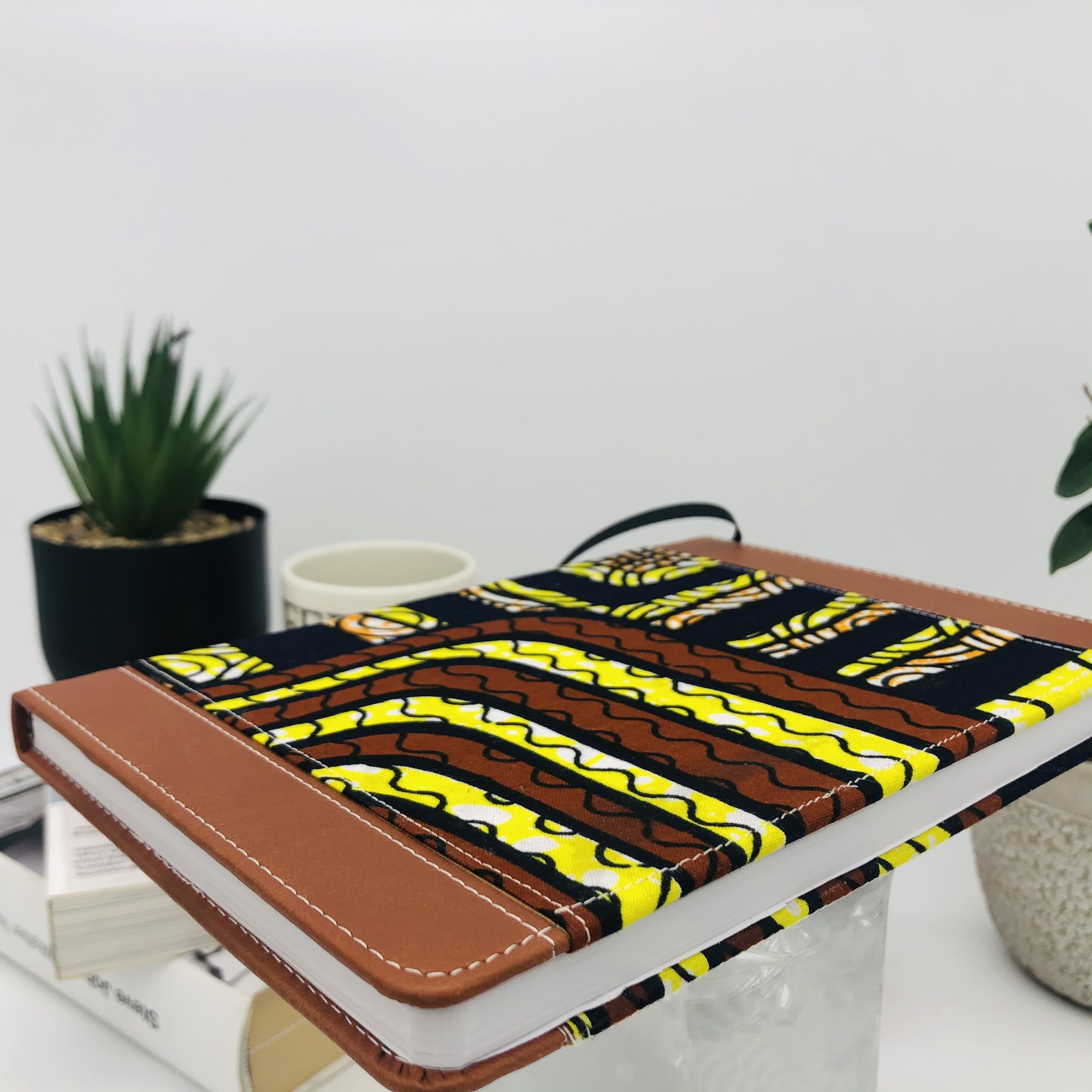 Esinsundu Two-Tone Ankara & Lux Leather Journal with Inspirational Bible Verses - Image 3