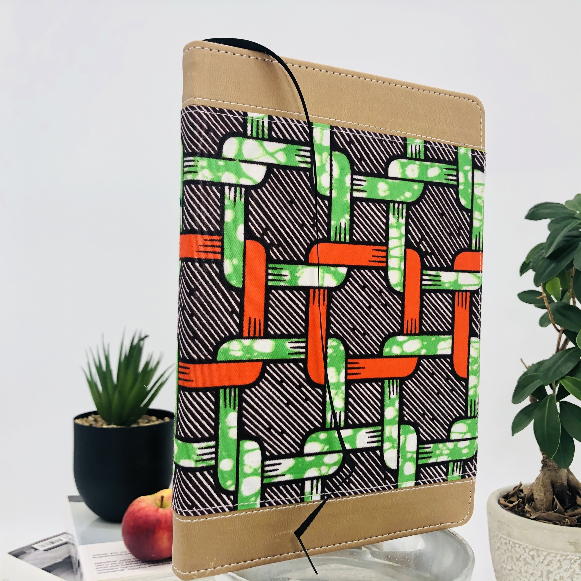 Ketani Two-Tone Ankara & Lux Leather Journal with Inspirational Bible Verses - Image 4