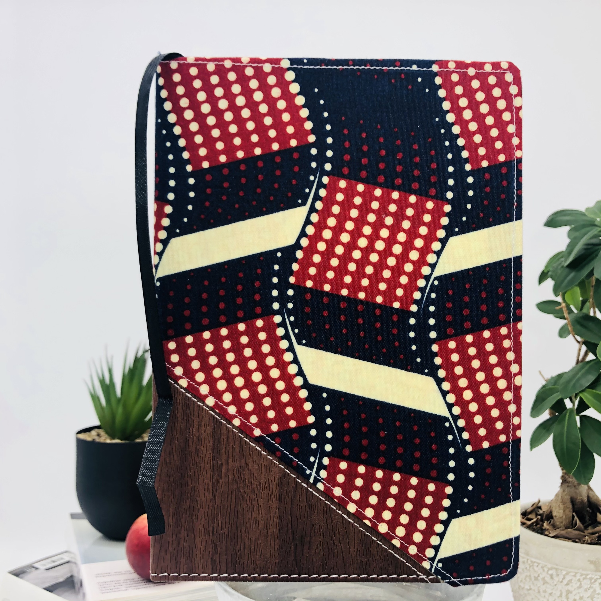 Masaisai Two-Tone Ankara & Lux Leather Journal with Inspirational Bible Verses - Image 5