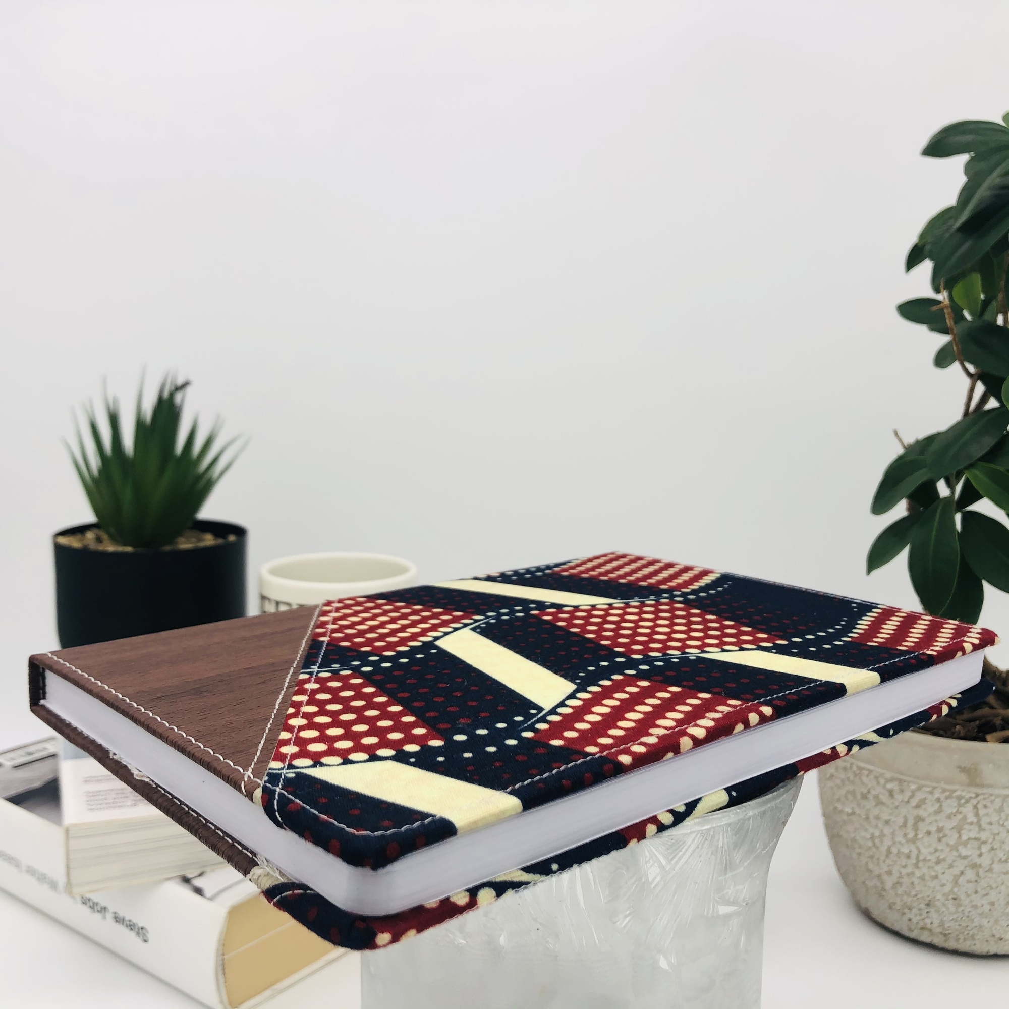 Masaisai Two-Tone Ankara & Lux Leather Journal with Inspirational Bible Verses - Image 4