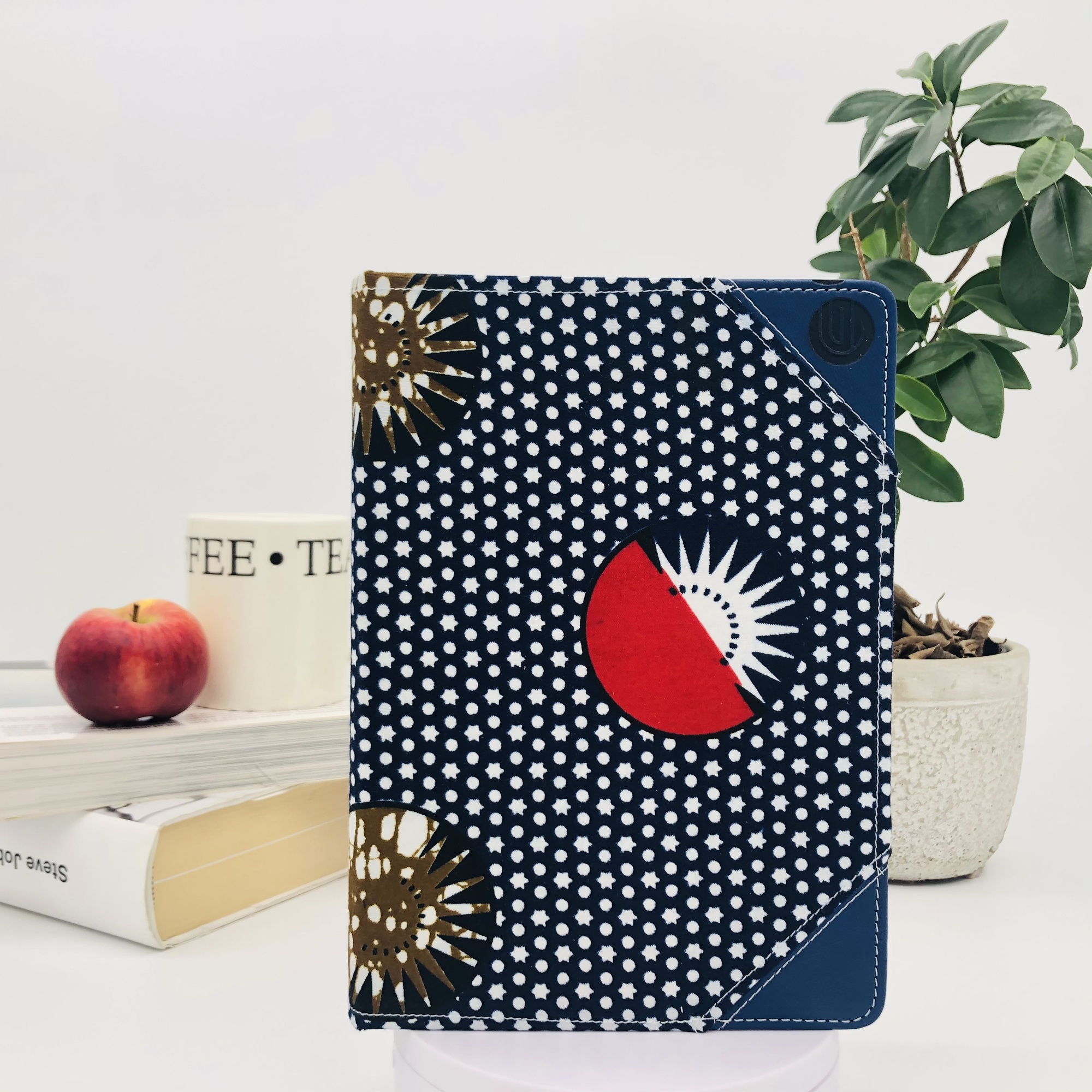 Mawanga Two-Tone Ankara & Lux Leather Journal with Inspirational Bible Verses