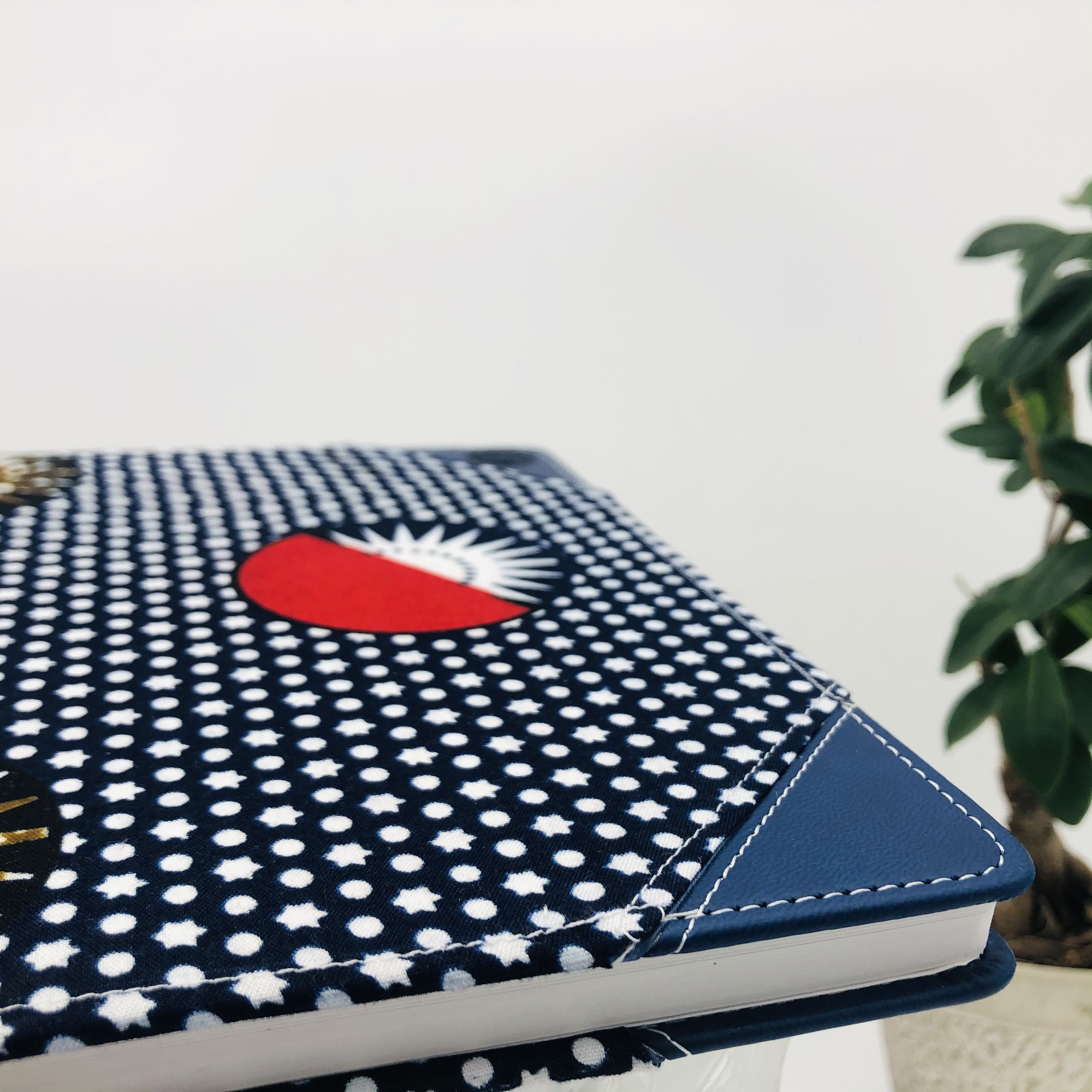 Mawanga Two-Tone Ankara & Lux Leather Journal with Inspirational Bible Verses - Image 4