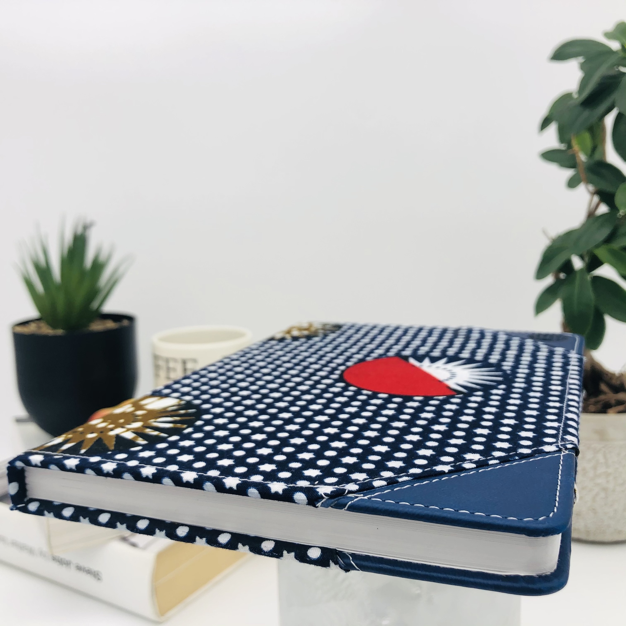 Mawanga Two-Tone Ankara & Lux Leather Journal with Inspirational Bible Verses - Image 3