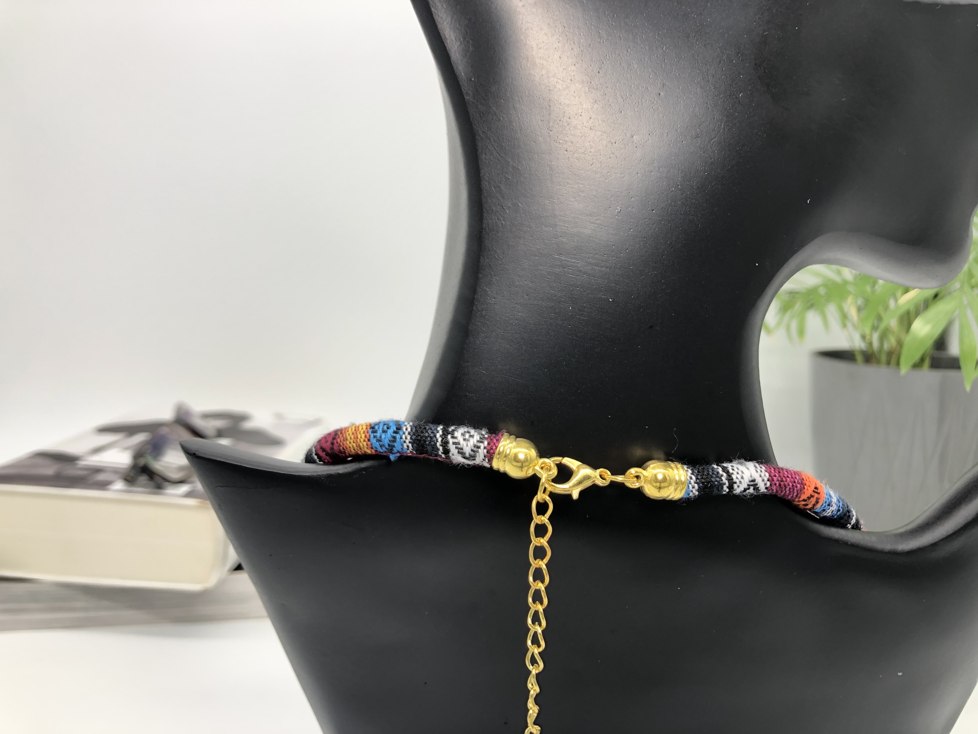 African Boho Necklace and Earring set - Coffee - Image 4