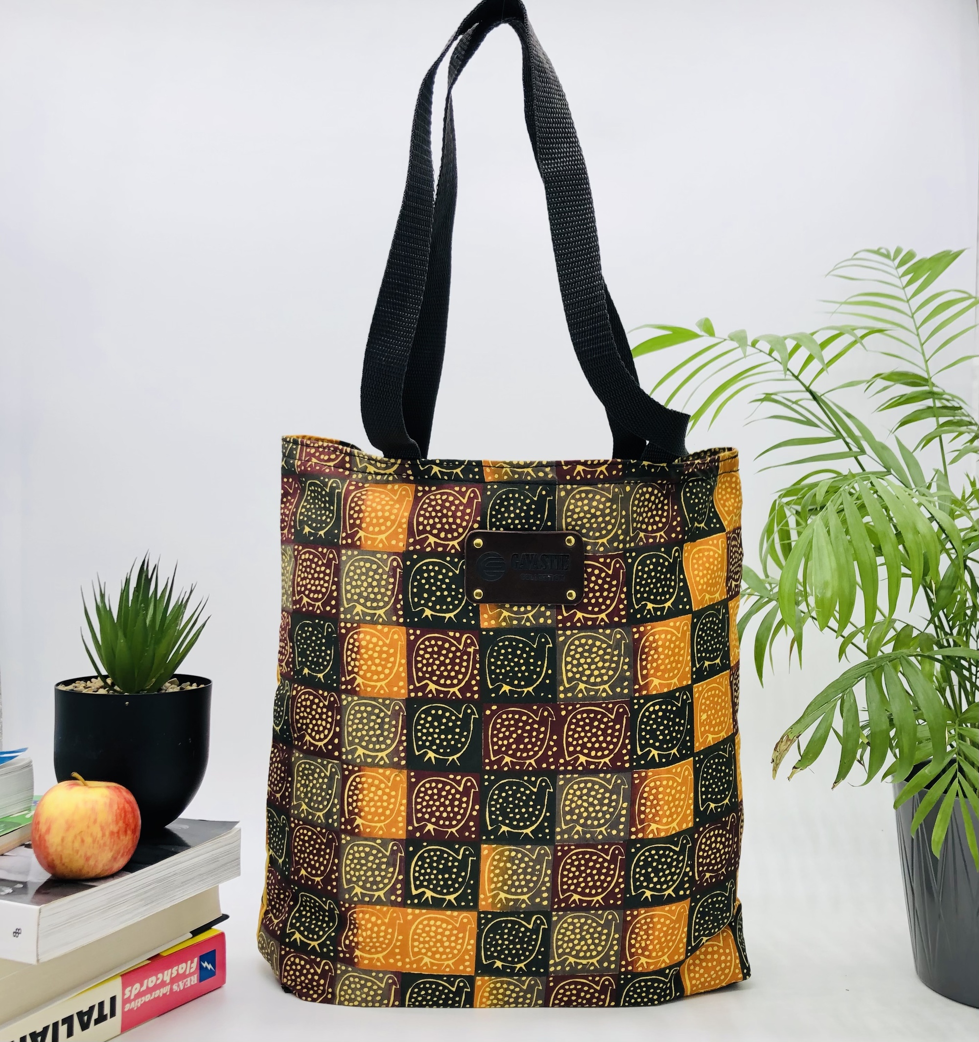 Hand-block Print Hanga African Print Fabric Tote Bag