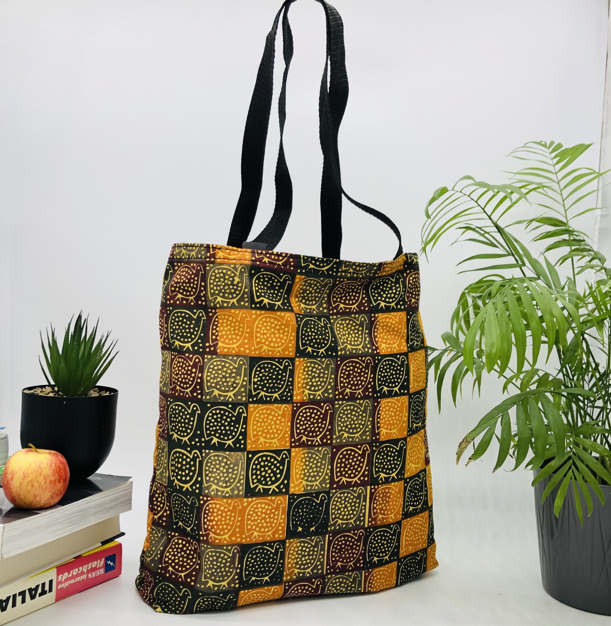 Hand-block Print Hanga African Print Fabric Tote Bag - Image 4