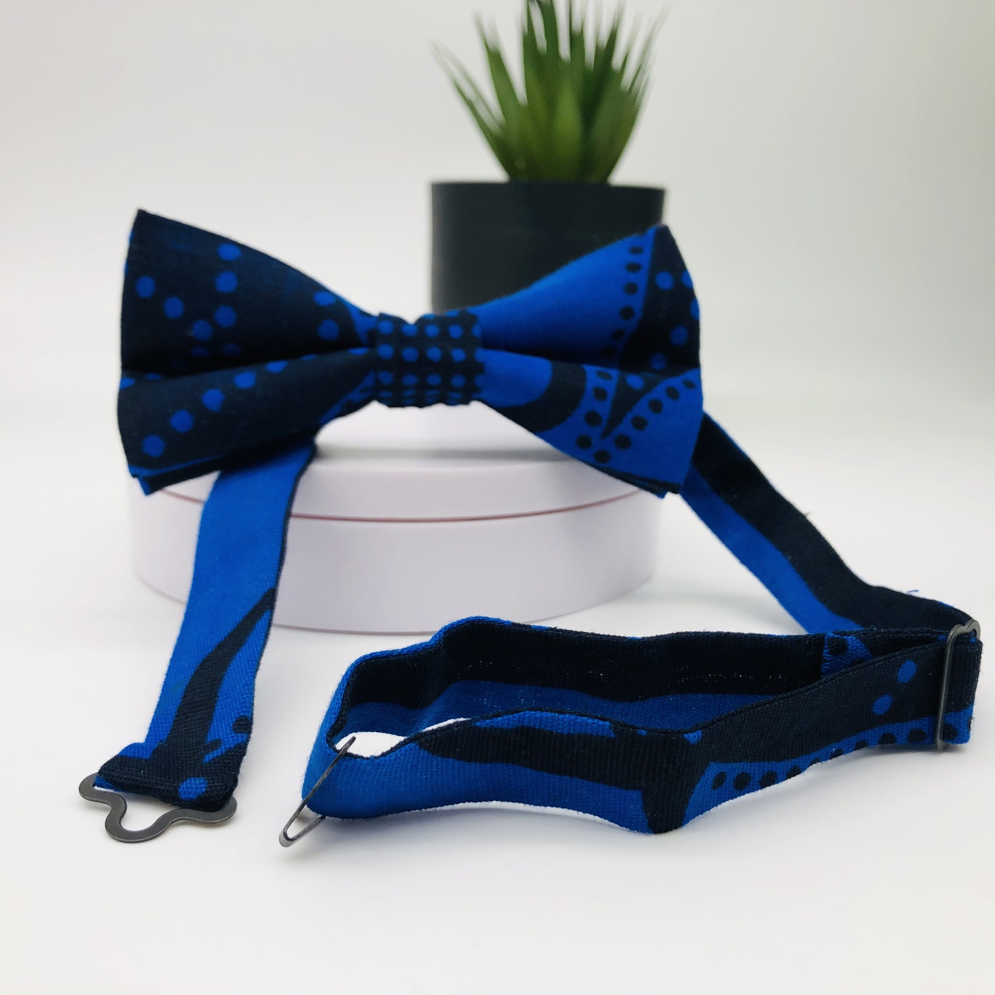 Kanga African Print Bow Tie, Cufflink and Lapel Boutonniere Set - Image 3