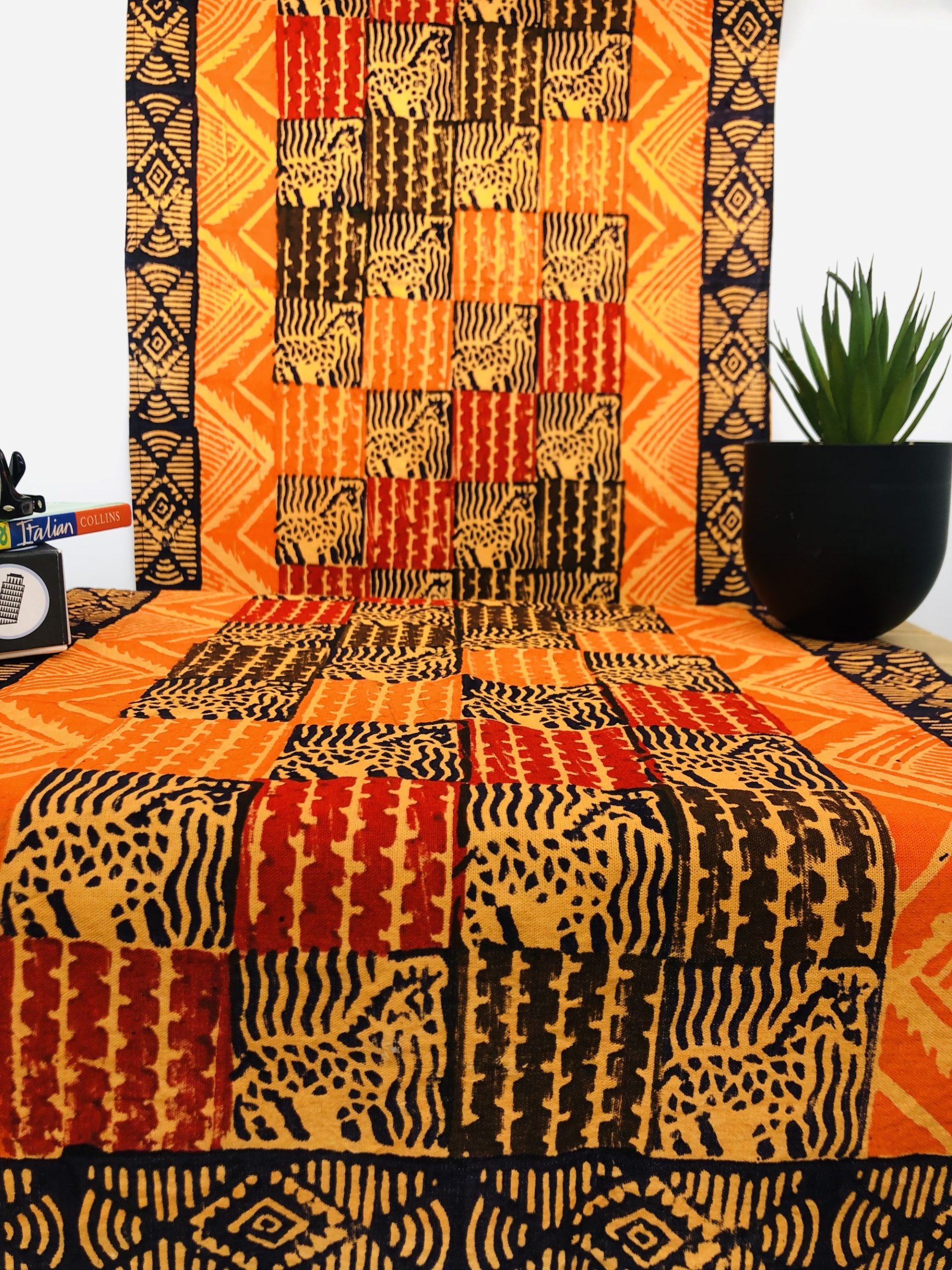 Mbizi African Hand-block Print Table Runner - Image 4