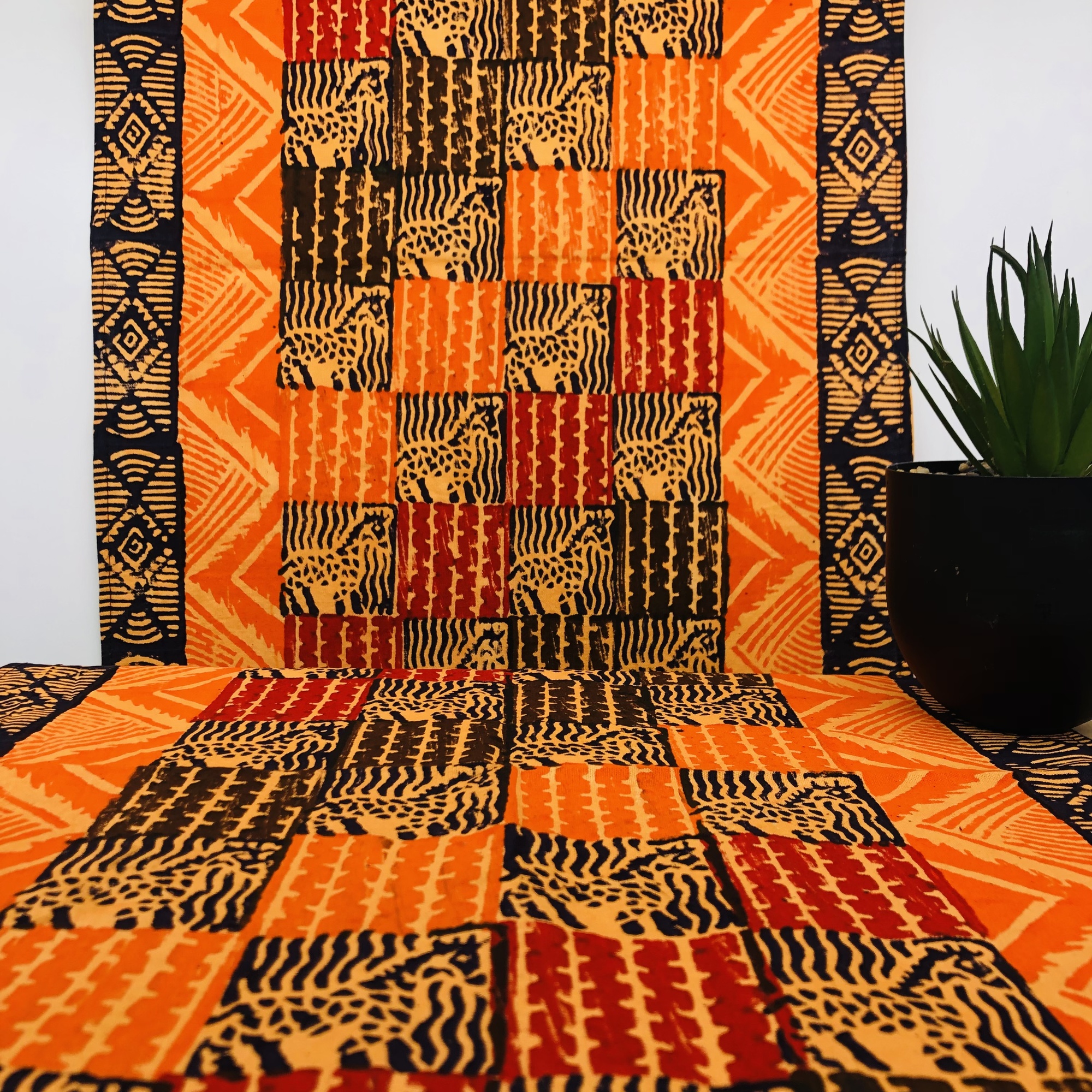 Mbizi African Hand-block Print Table Runner - Image 6