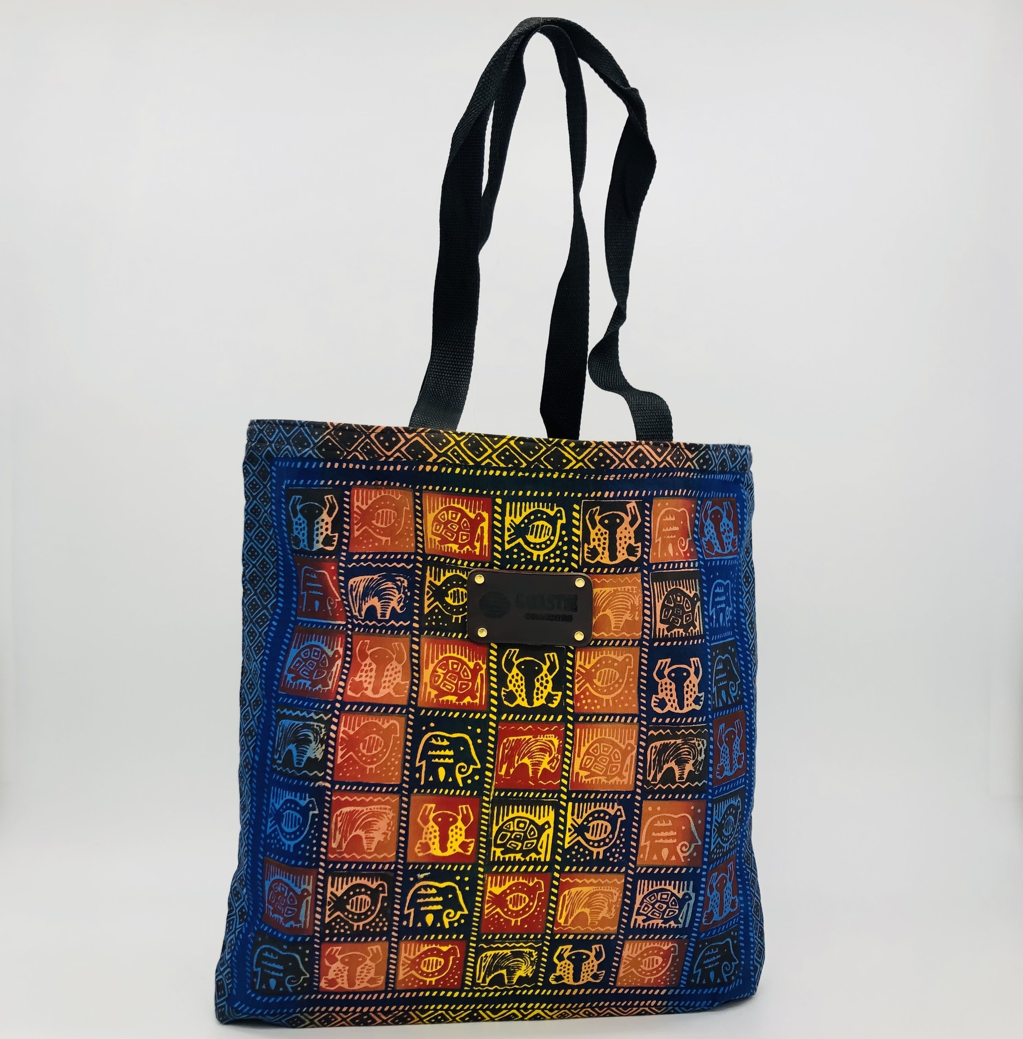 Hand-block Print Ombre Blue African Print Fabric Tote Bag - Image 8