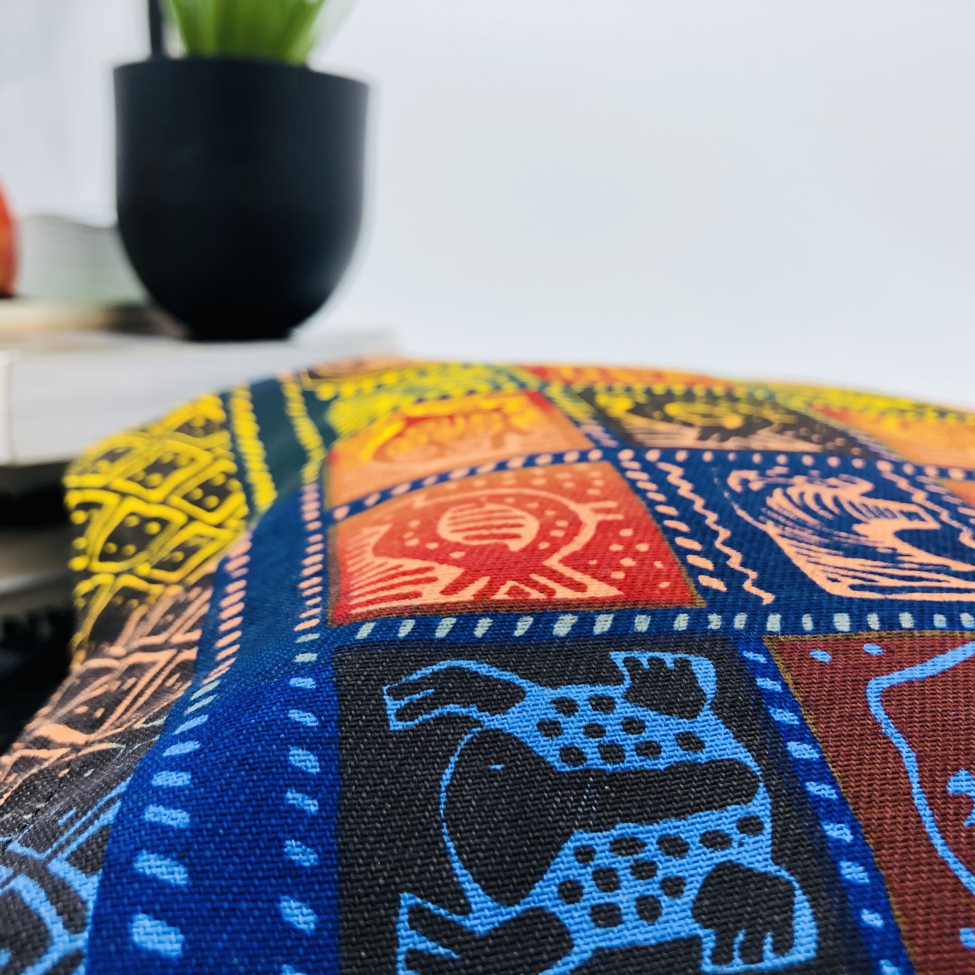 Hand-block Print Ombre Blue African Print Fabric Tote Bag - Image 5
