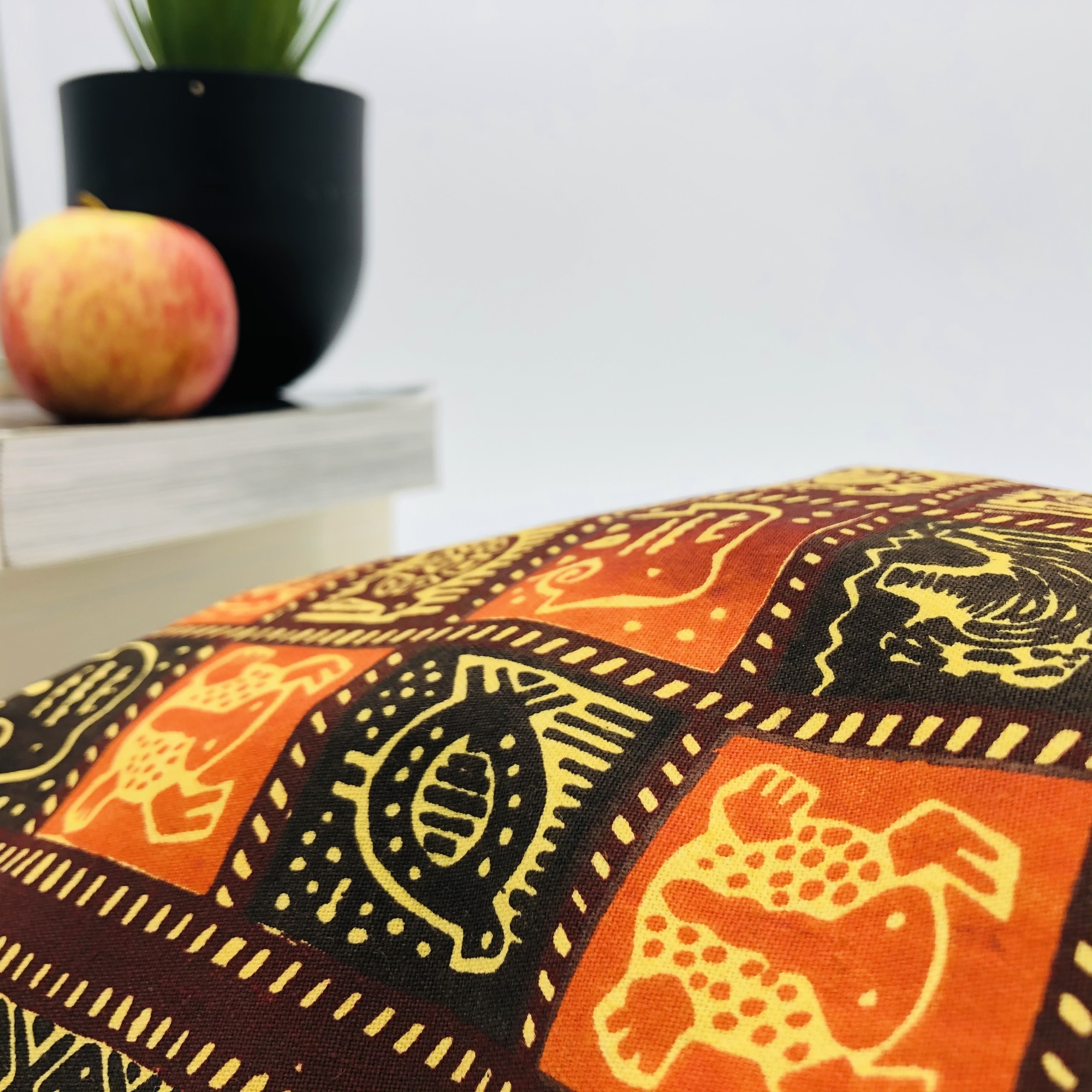 Hand-block Print Red Ochre African Print Fabric Tote Bag - Image 8