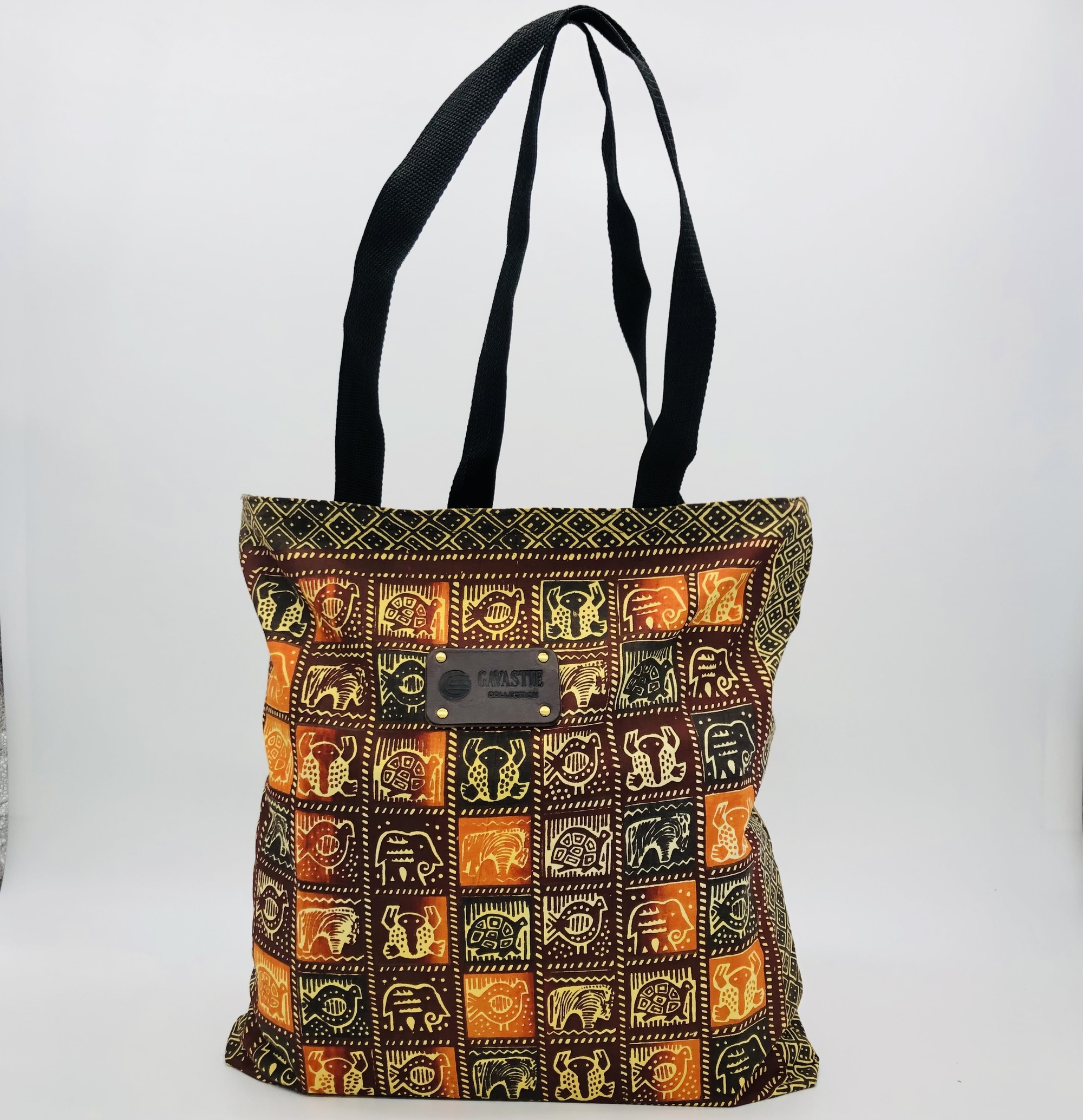 Hand-block Print Red Ochre African Print Fabric Tote Bag - Image 12