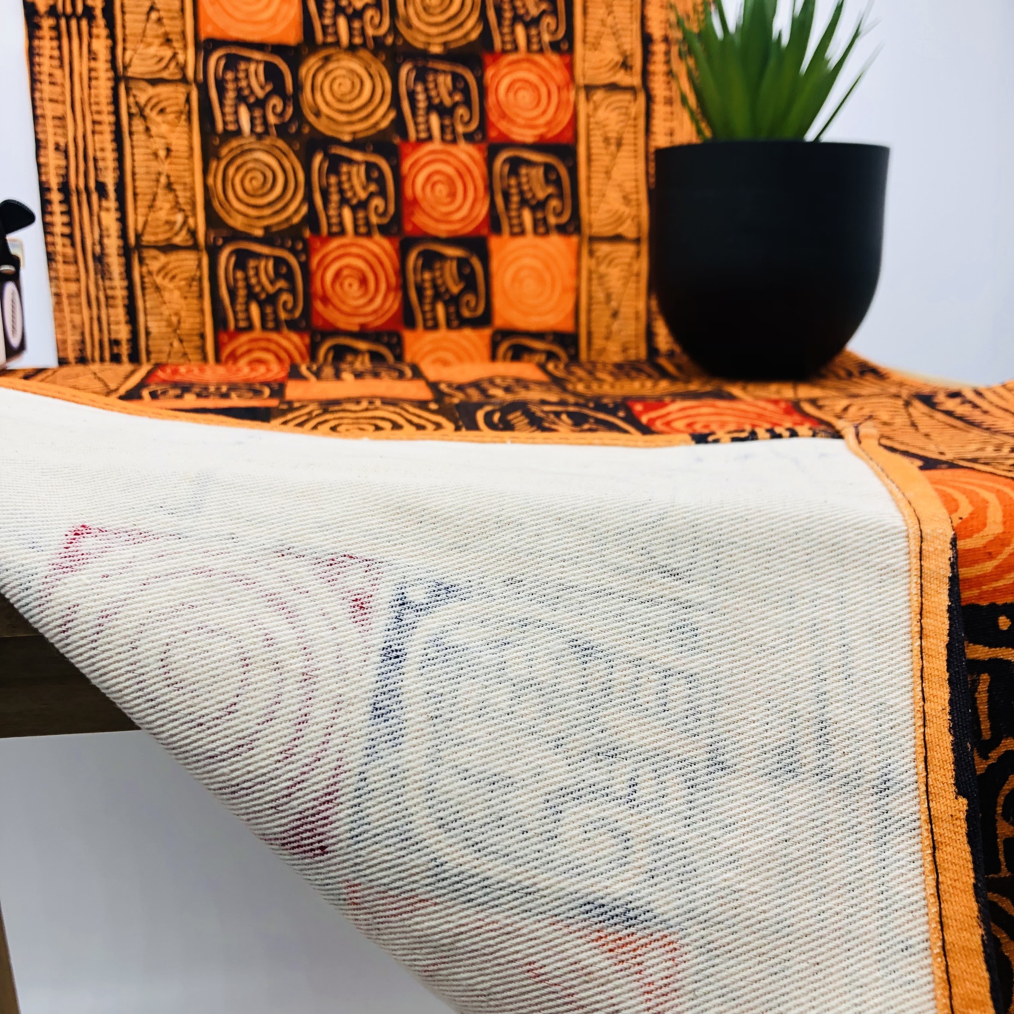 Zhou African Hand-block Print Table Runner - Image 3