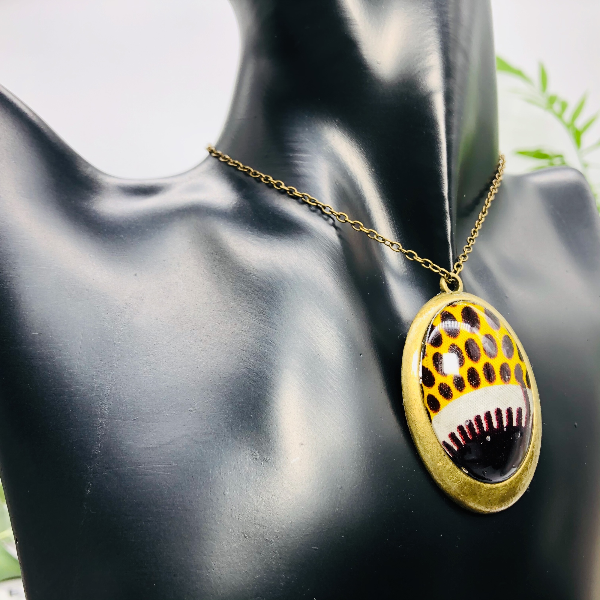 Duara 30x40mm Antique bronze African African Print Style Pendant and Earring Set - Image 6