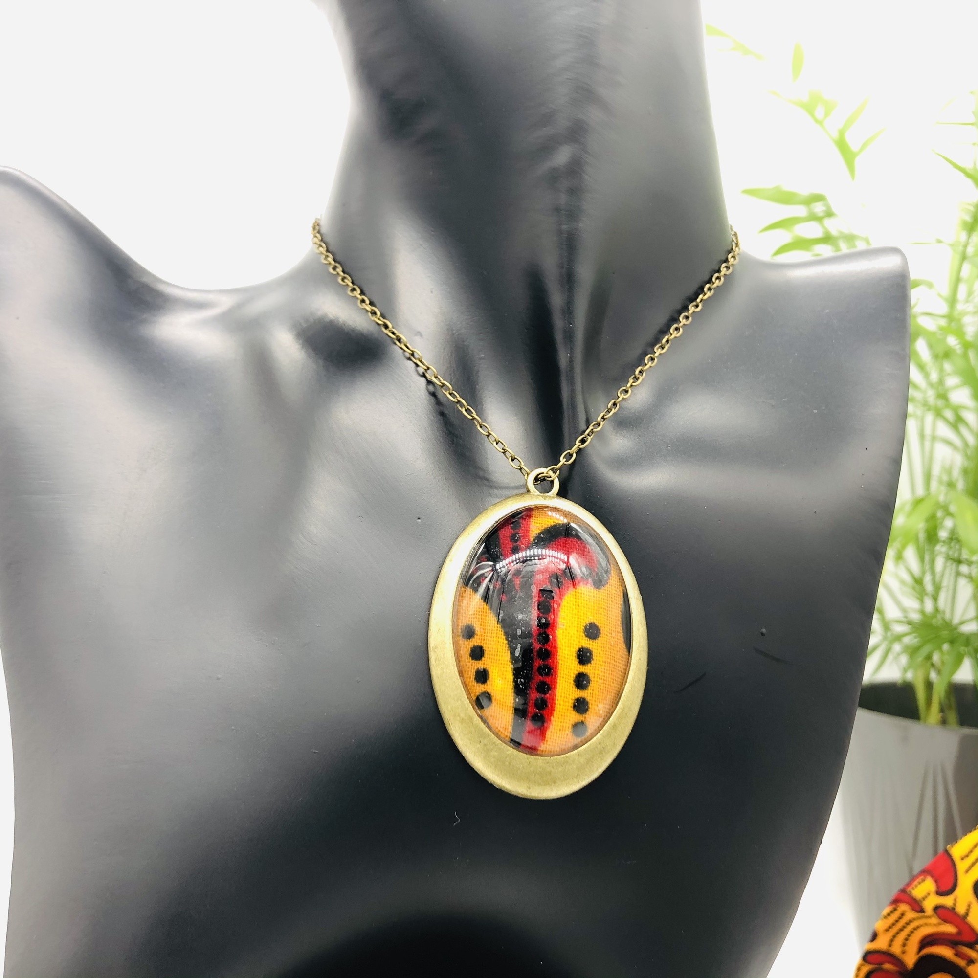Khoho 30x40mm Antique bronze African Print Style Pendant and Earring Set - Image 8