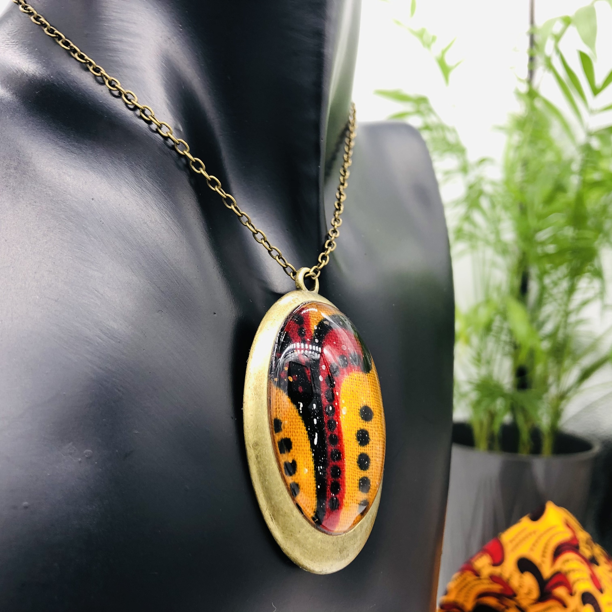 Khoho 30x40mm Antique bronze African Print Style Pendant and Earring Set - Image 9