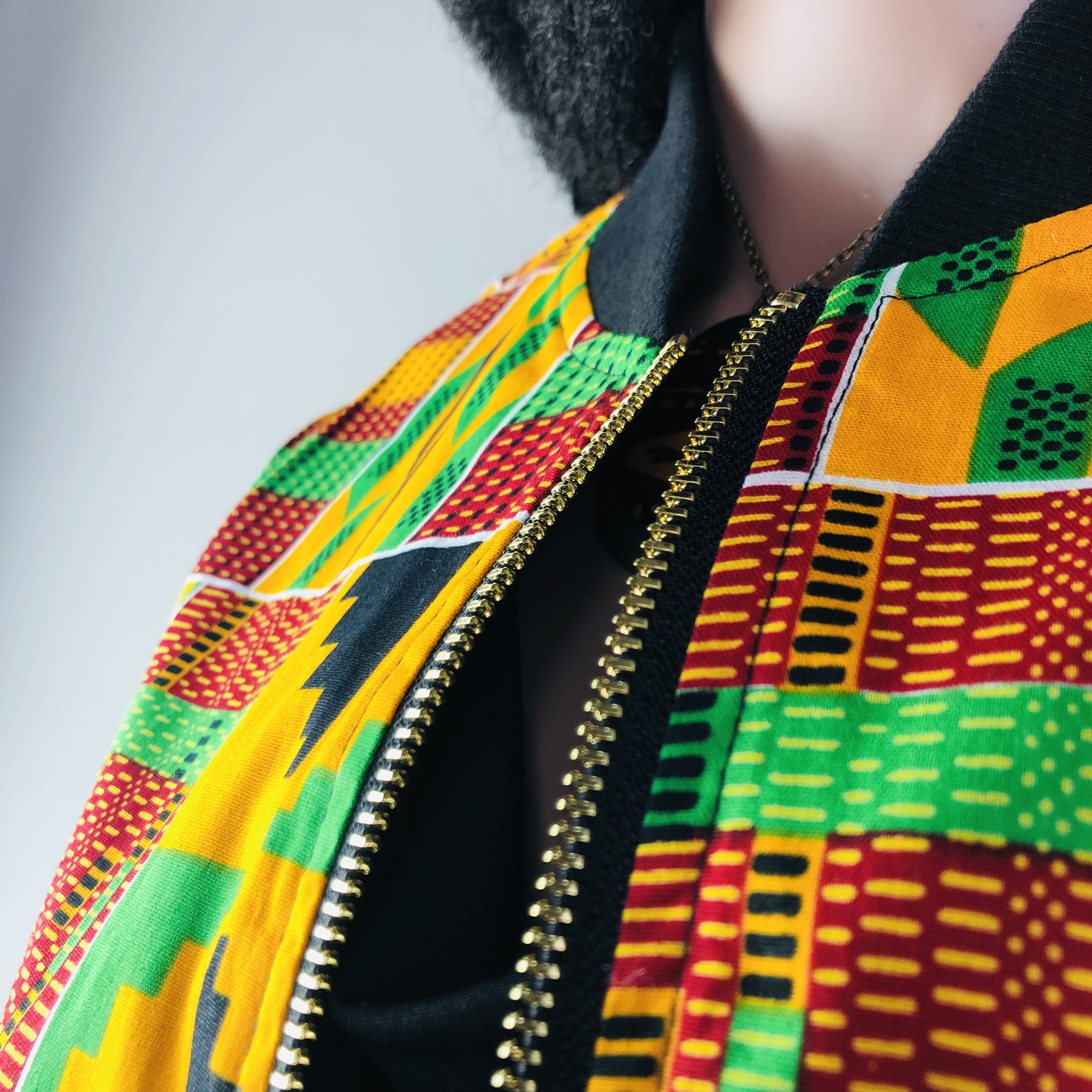 Women's Kenterised African Print Bomber Jacket - Image 10