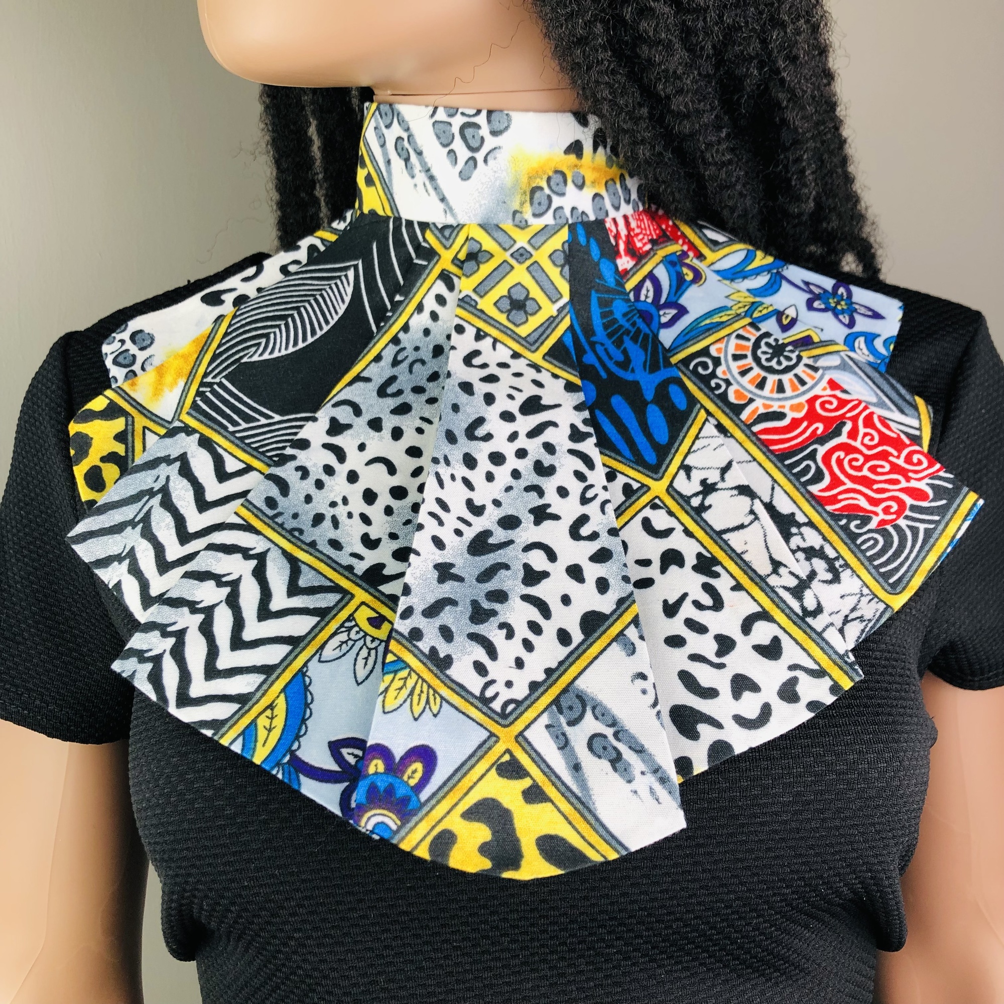 Adalu Style-fix Ladies African Print Jabot Neckpiece - Image 3