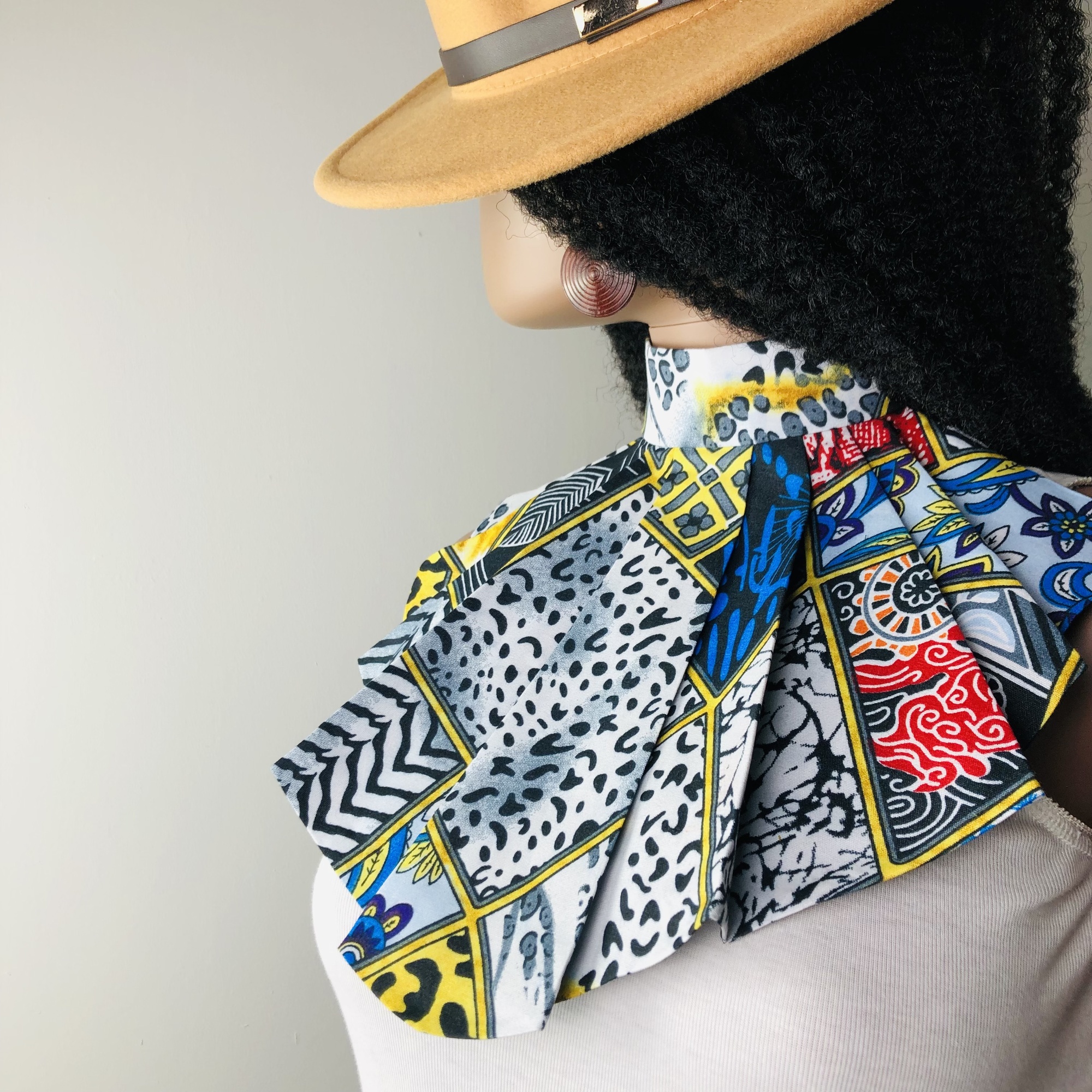 Adalu Style-fix Ladies African Print Jabot Neckpiece - Image 5