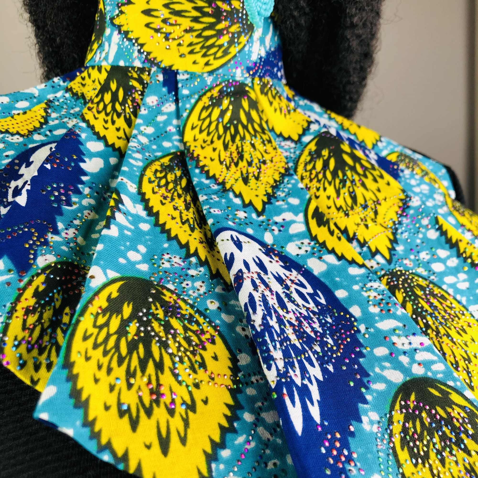 Anga Style-fix Ladies African Print Jabot Neckpiece - Image 3