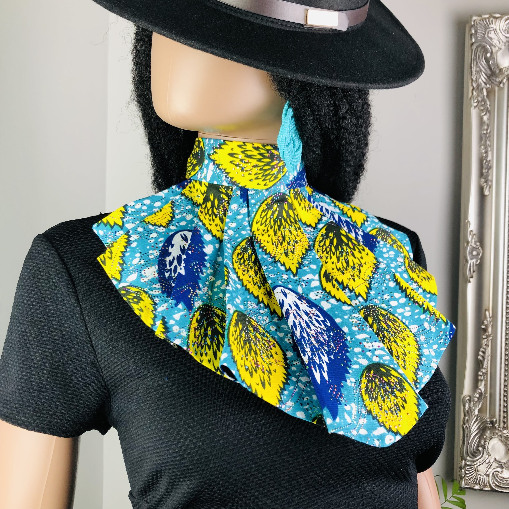 Anga Style-fix Ladies African Print Jabot Neckpiece - Image 8