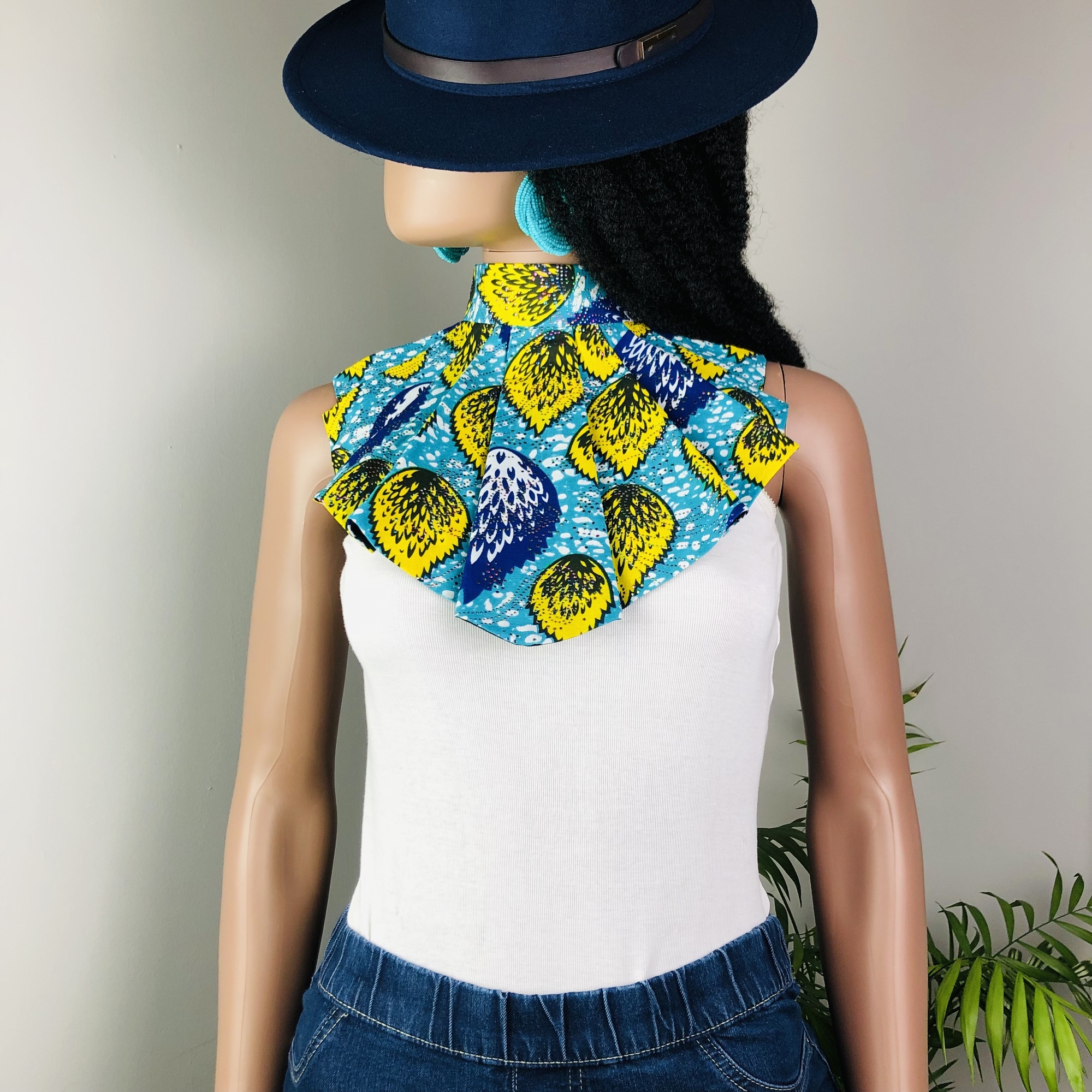 Anga Style-fix Ladies African Print Jabot Neckpiece - Image 6