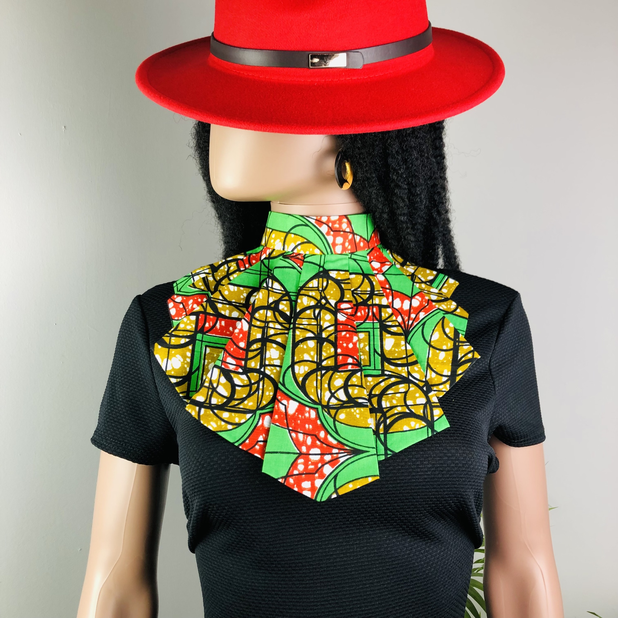 Bendera Style-fix Ladies African Print Jabot Neckpiece