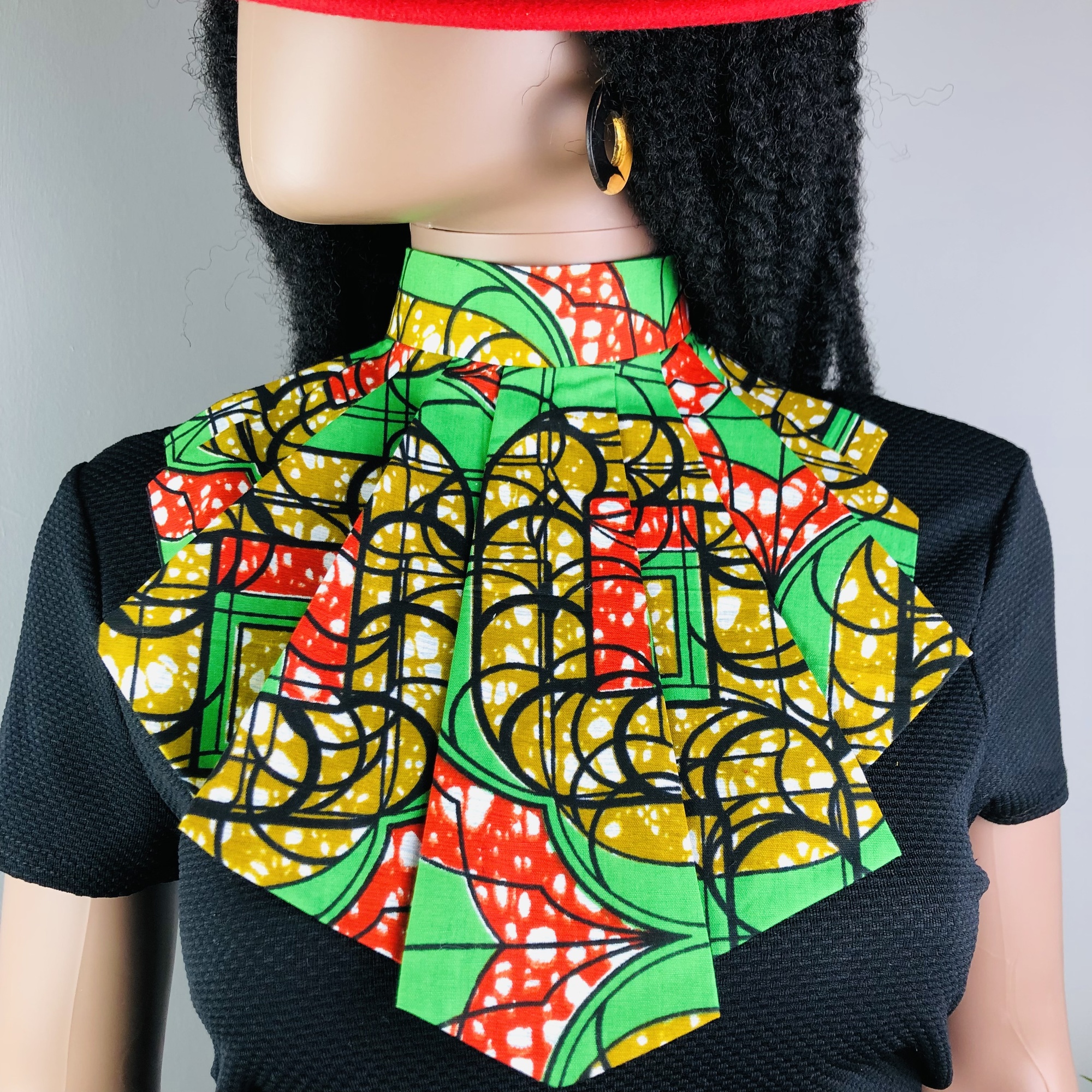 Bendera Style-fix Ladies African Print Jabot Neckpiece - Image 4