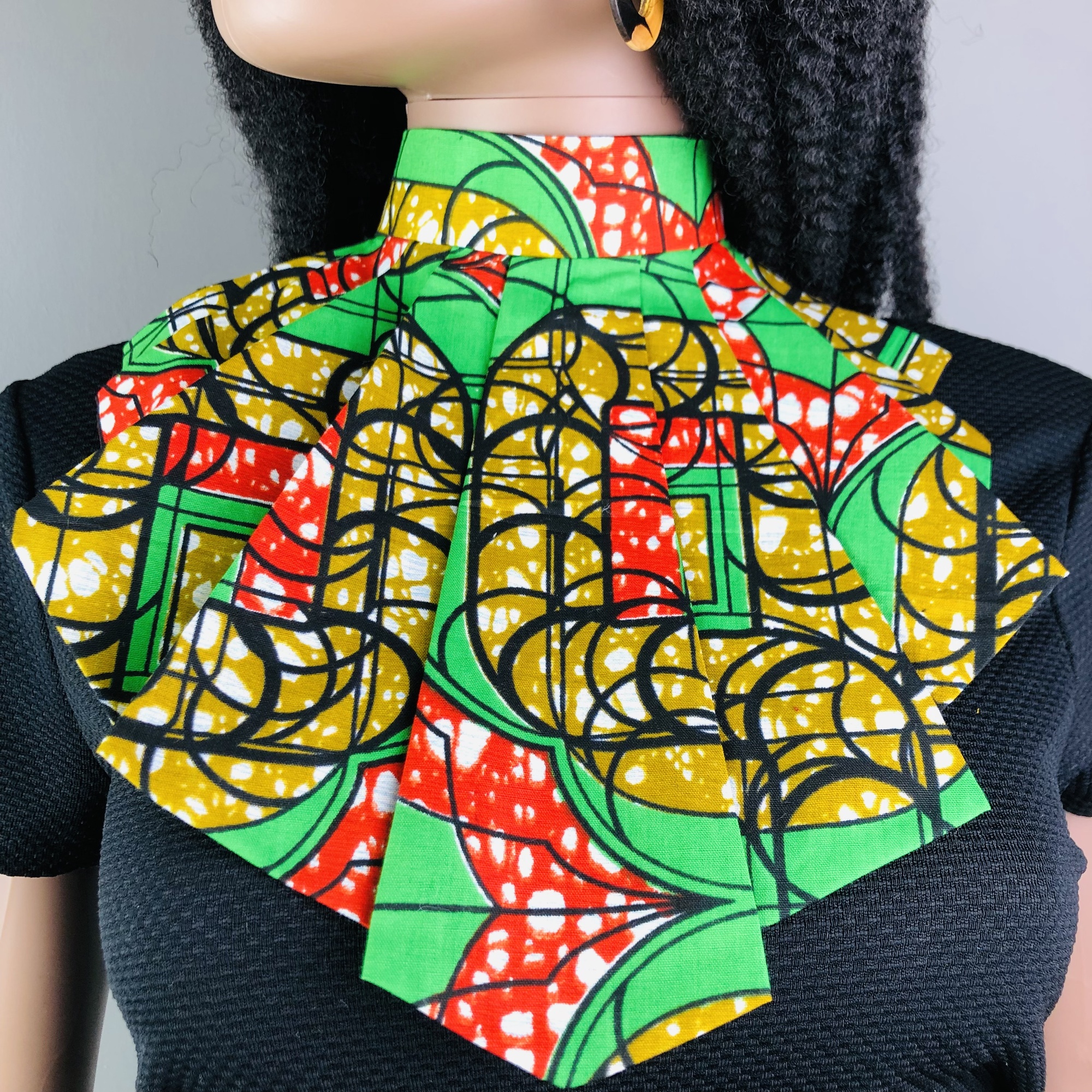 Bendera Style-fix Ladies African Print Jabot Neckpiece - Image 8