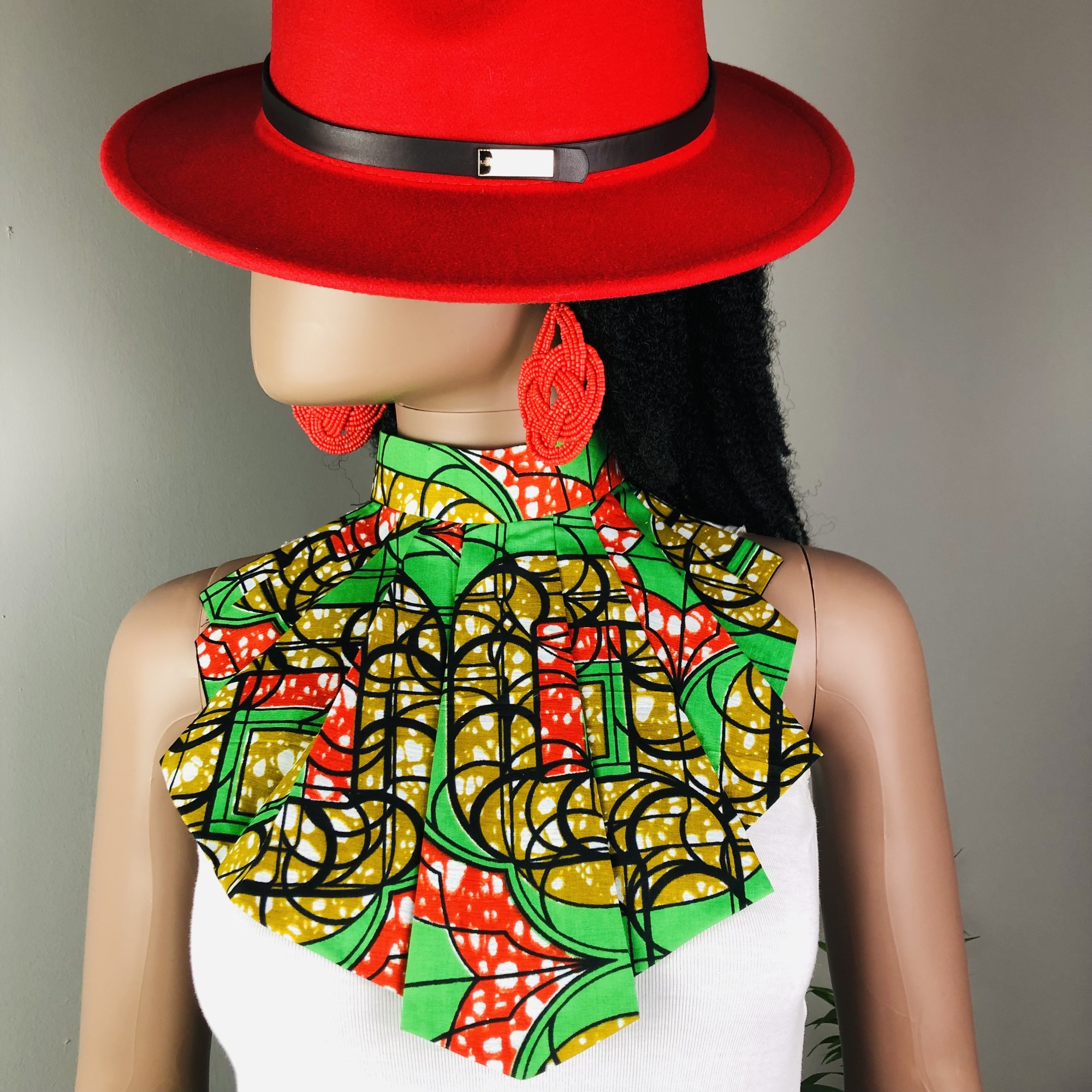 Bendera Style-fix Ladies African Print Jabot Neckpiece - Image 7