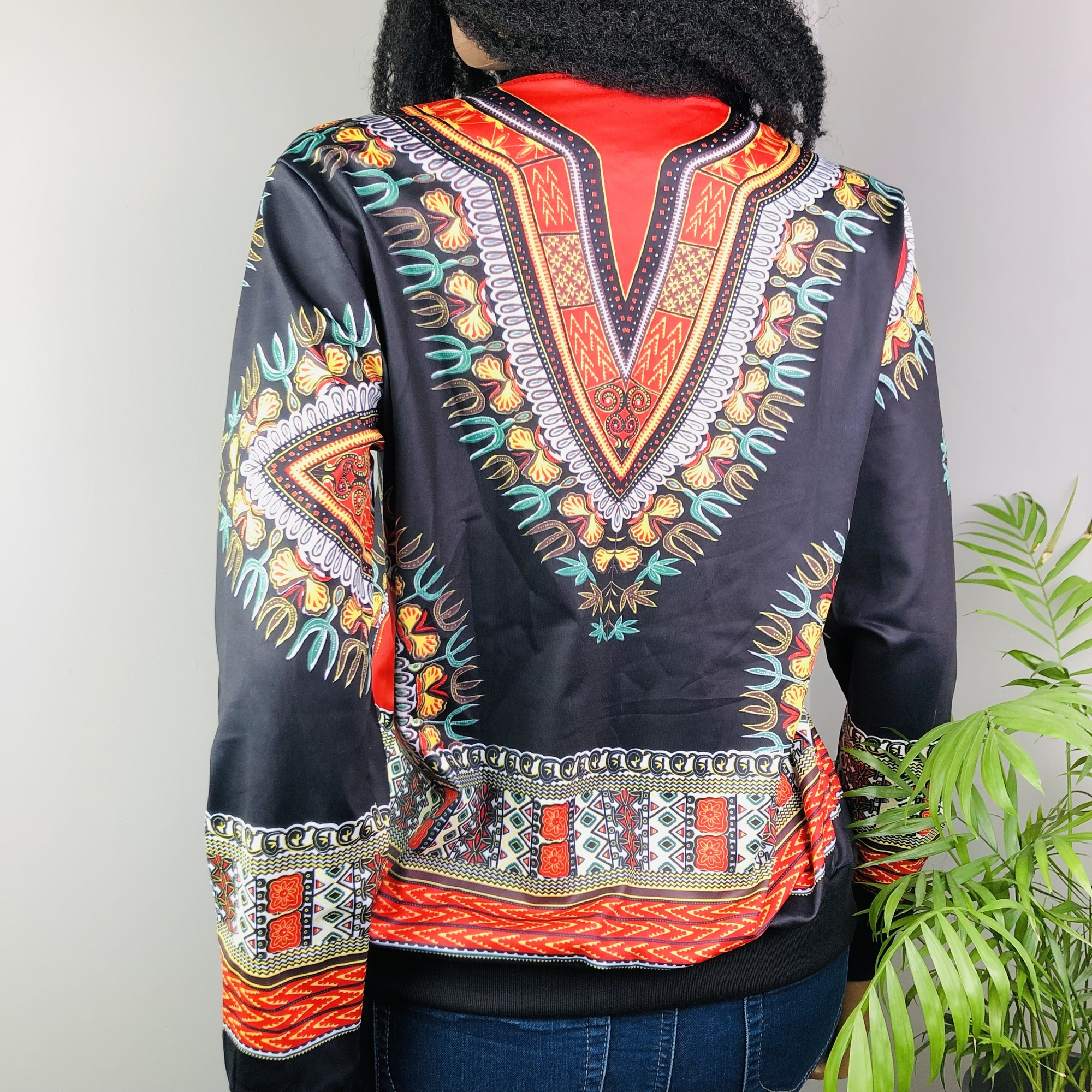 Dashiki Lightweight Bomber Jacket - black - Image 8
