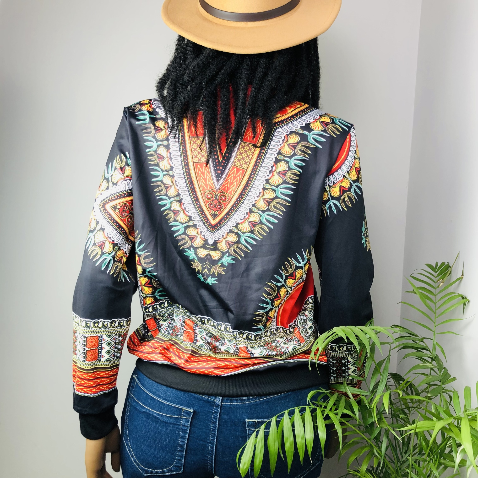 Dashiki Lightweight Bomber Jacket - black - Image 7