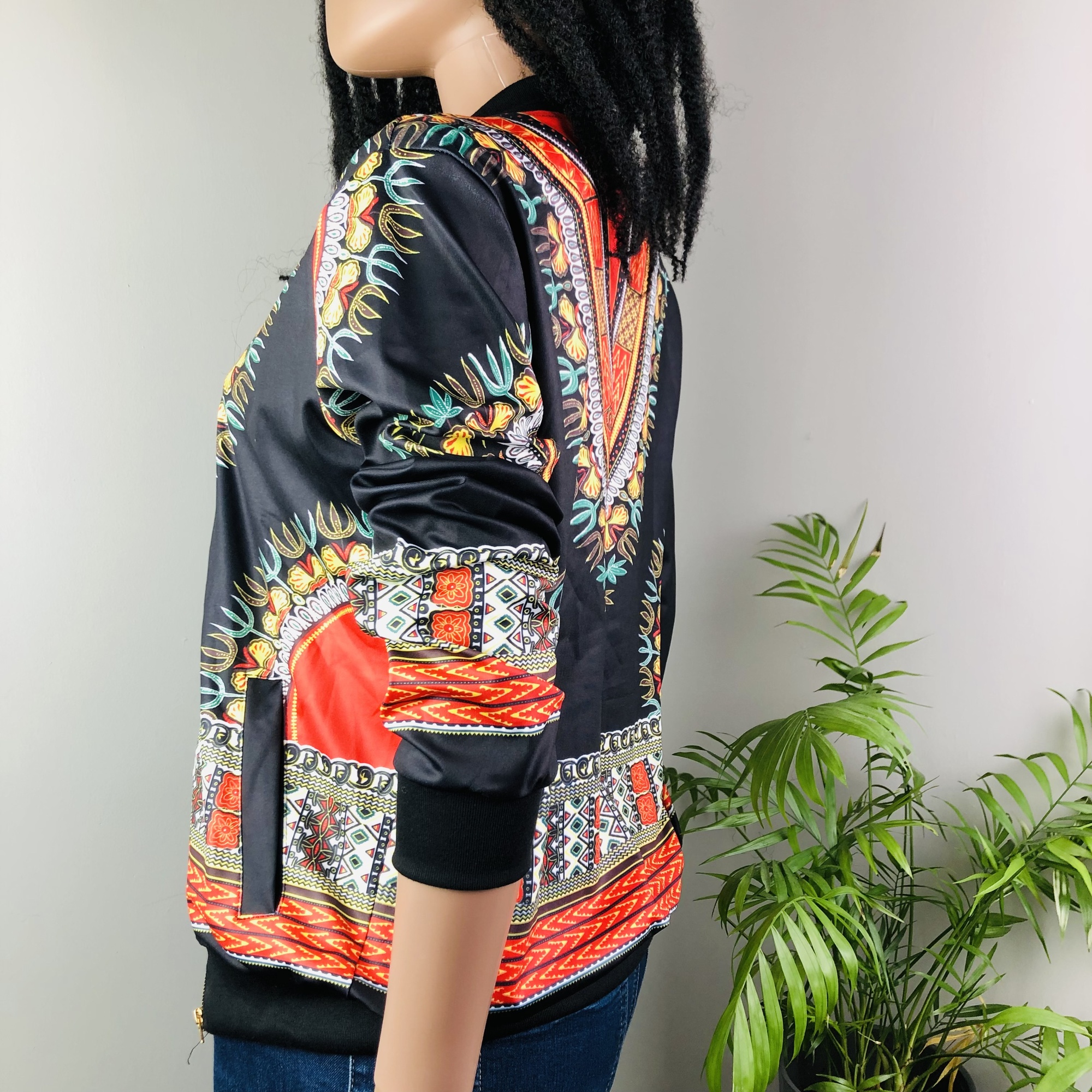 Dashiki Lightweight Bomber Jacket - black - Image 9