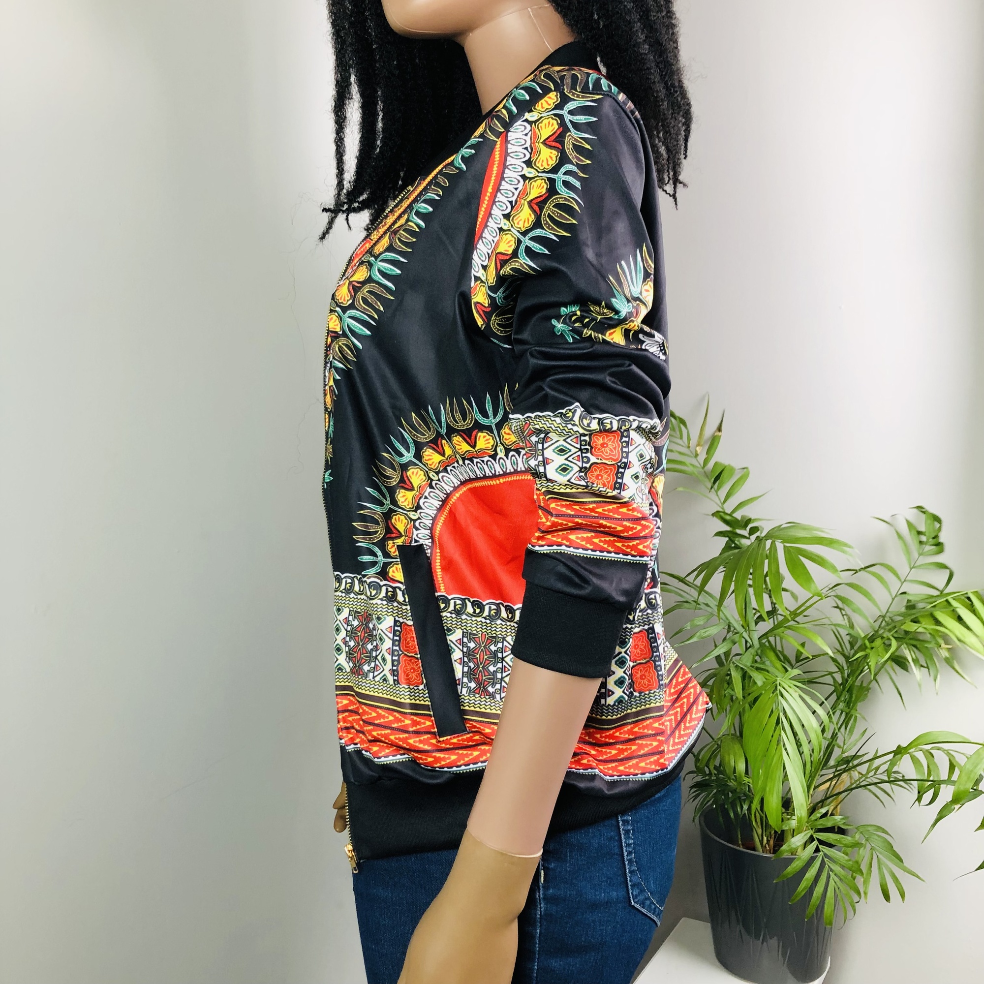 Dashiki Lightweight Bomber Jacket - black - Image 10